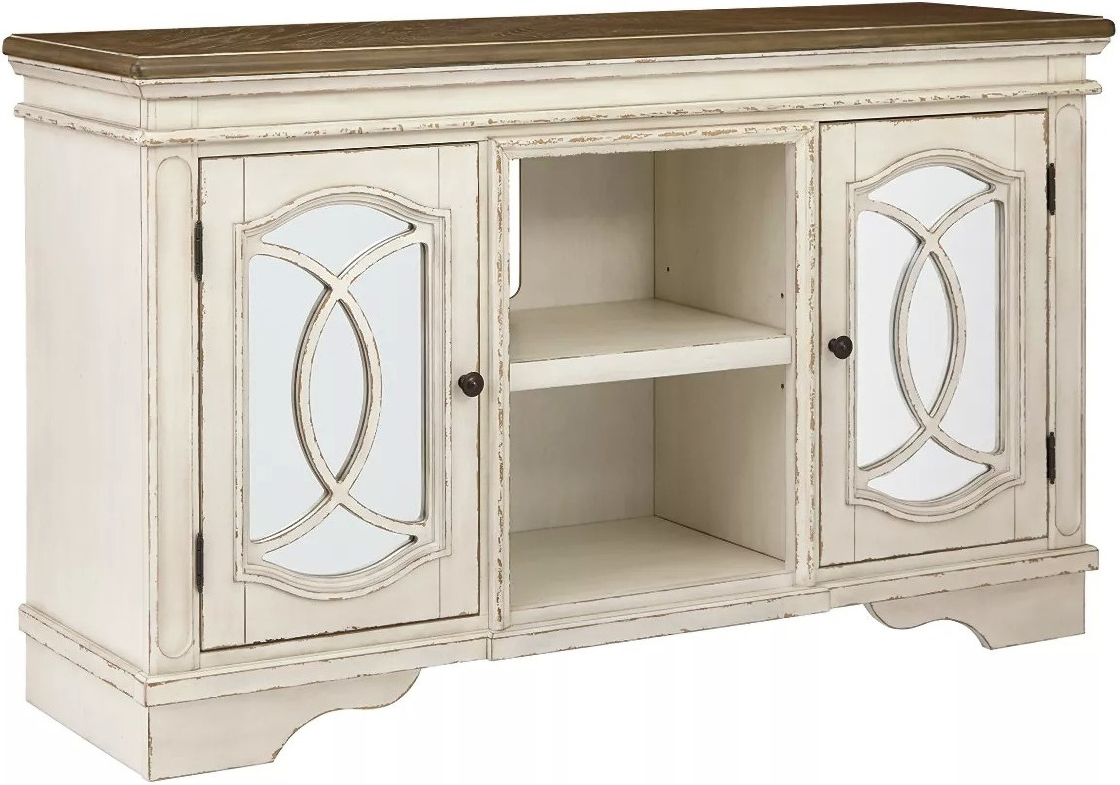 Realyn Chipped White 62 Inch TV Stand - 1StopBedrooms.