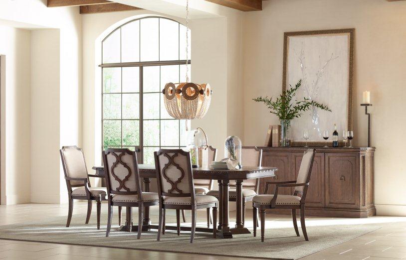 Refined Rustic Hunt Country Rectangular Extendable Dining Room Set
