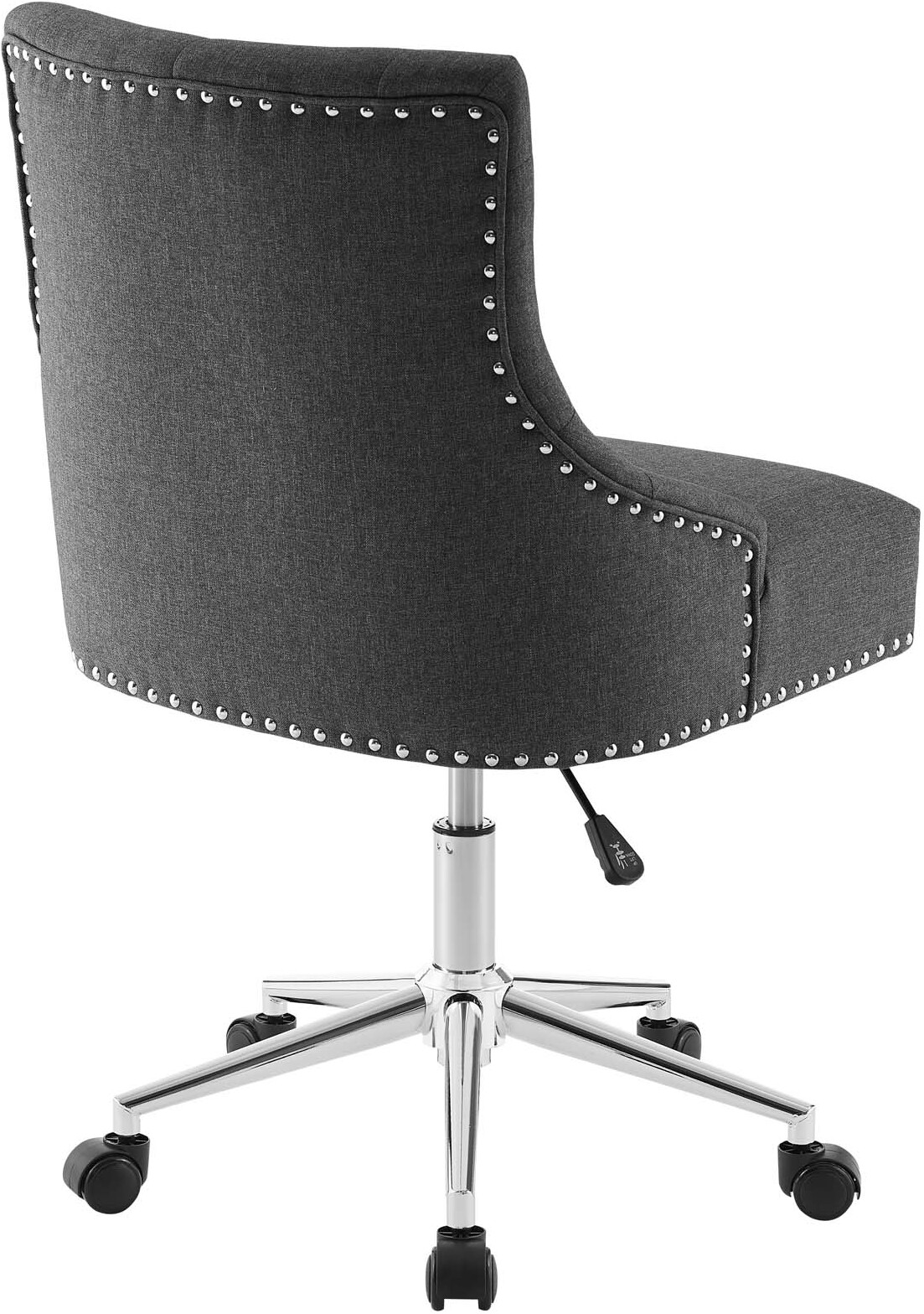 Regent Gray Tufted Button Swivel Upholstered Fabric Office Chair Eei 3609 Gry 1stopbedrooms