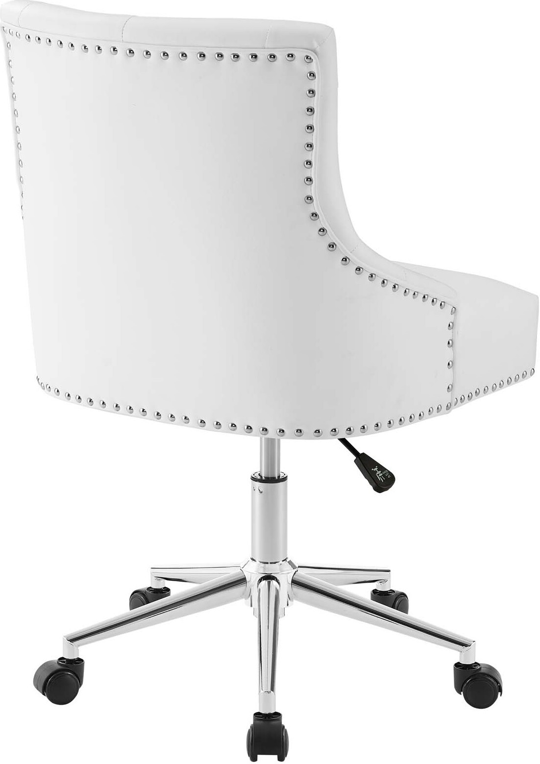 Regent White Tufted Button Swivel Faux Leather Office Chair EEI-3608