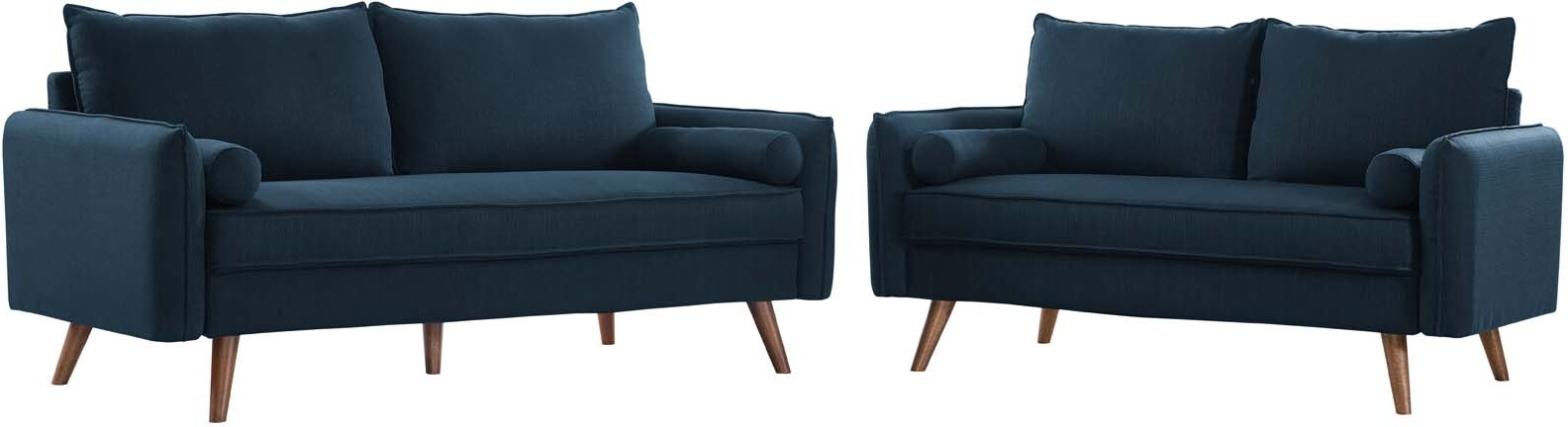 Revive Azure Upholstered Fabric Sofa And Loveseat Set Eei 4047 Azu Set 1stopbedrooms