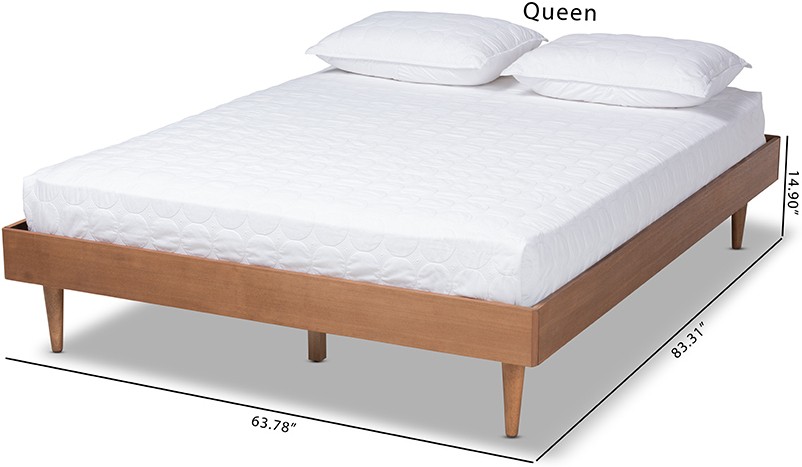 Rina Mid Century Modern Ash Wanut, Mid Century Modern King Bed Frame