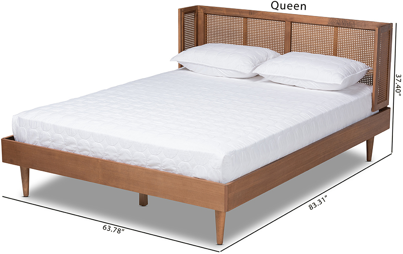 Rina Mid Century Modern Ash Wanut Finished Wood And Synthetic Rattan Queen Size Platform Bed With Wrap Around Headboard 1stopbedrooms Festnight wood queen platform bed frame solid acacia wood queen size review. rina mid century modern ash wanut finished wood and synthetic rattan queen size platform bed with wrap around headboard