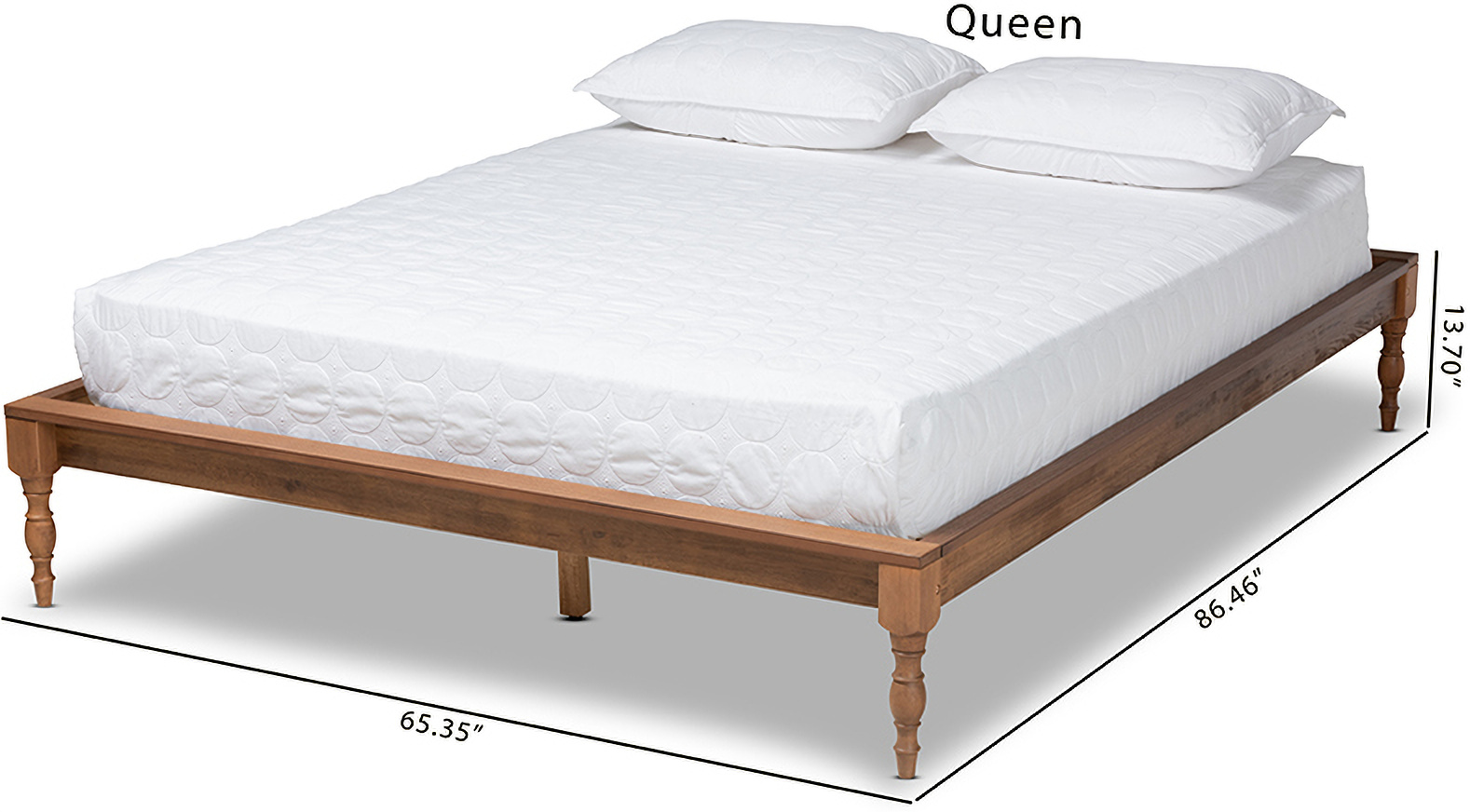It is bigger than the twin bed (a.k.a. romy vintage french inspired ash wanut finished full size wood bed frame