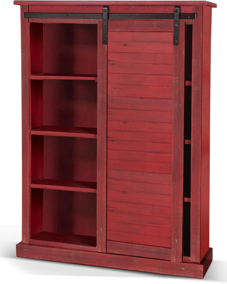 Santa Fe Burnt Red Barn Door Bookcase 1stopbedrooms