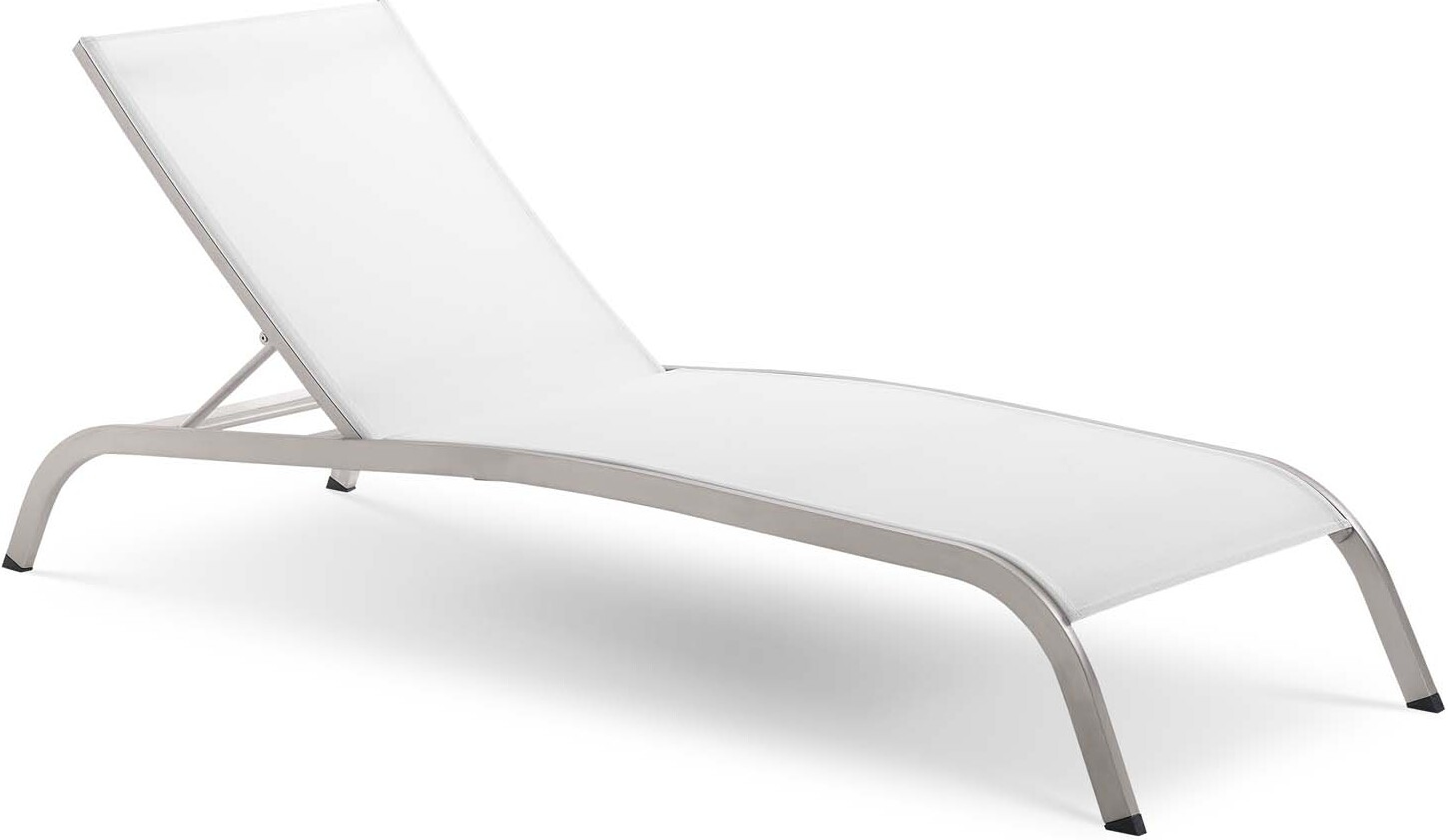 Savannah White Mesh Chaise Outdoor Patio Aluminum Lounge Chair Eei 3721 Whi 1stopbedrooms