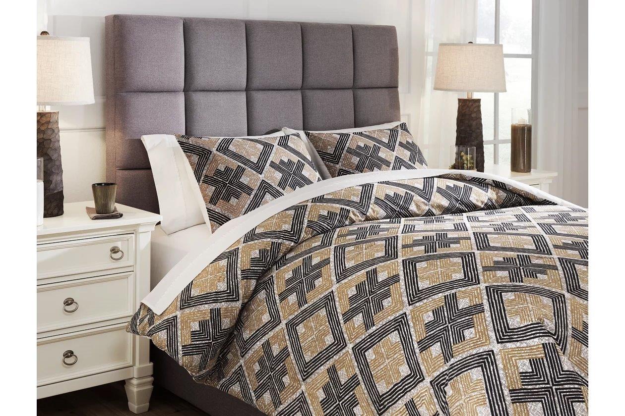 Scylla Brown And Black 3 Piece King Comforter Set 1stopbedrooms