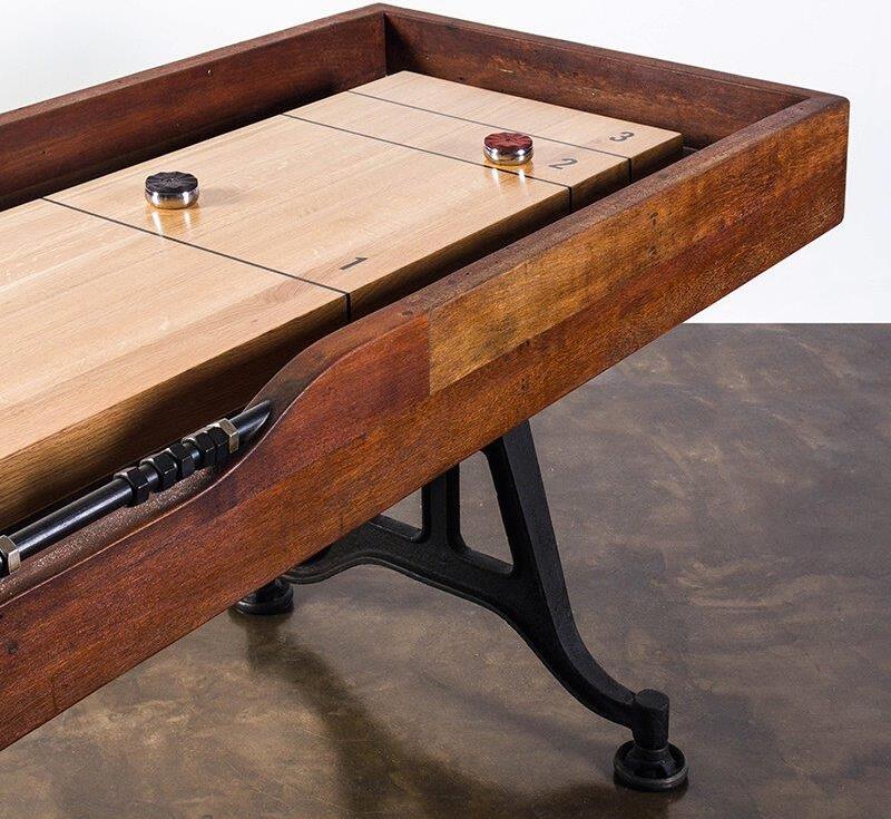 shuffleboard burnt umber wood gaming table hgda617 1stopbedrooms