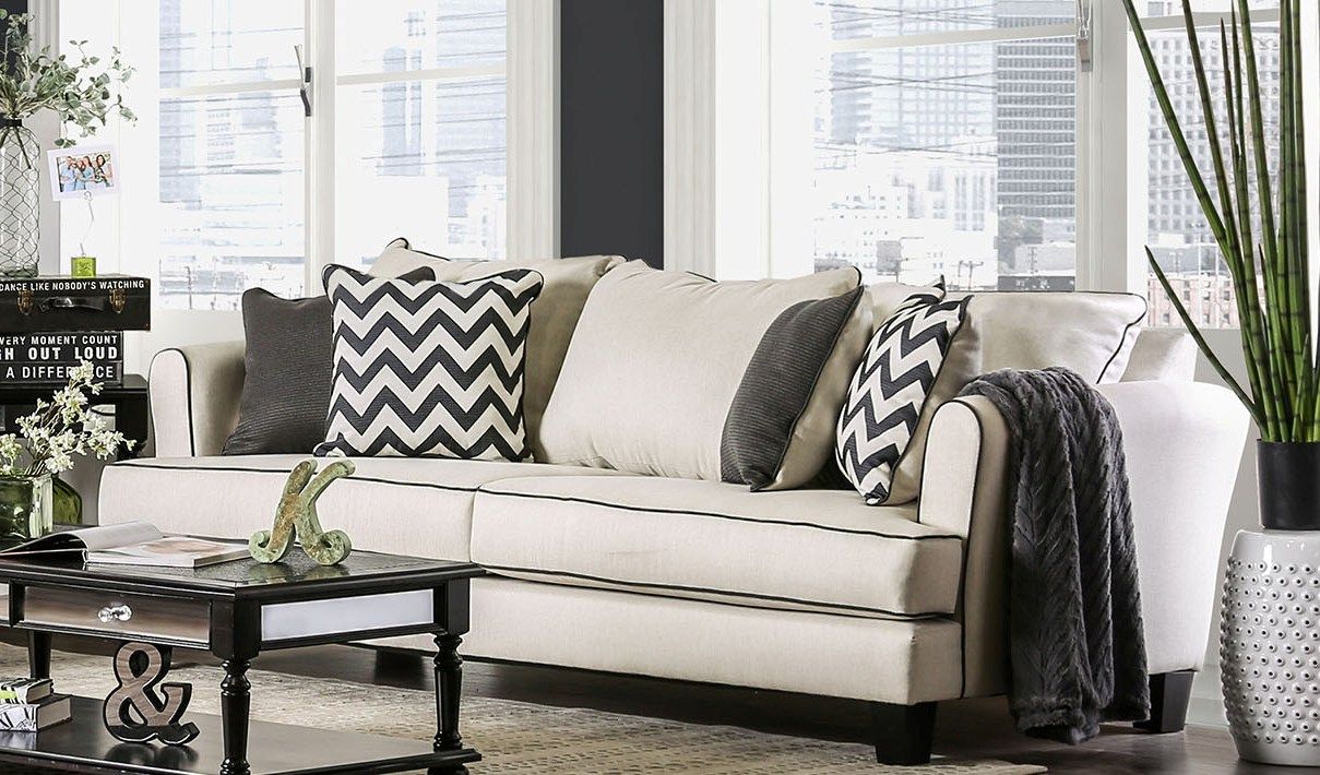 Percey Off White Sofa 1stopbedrooms