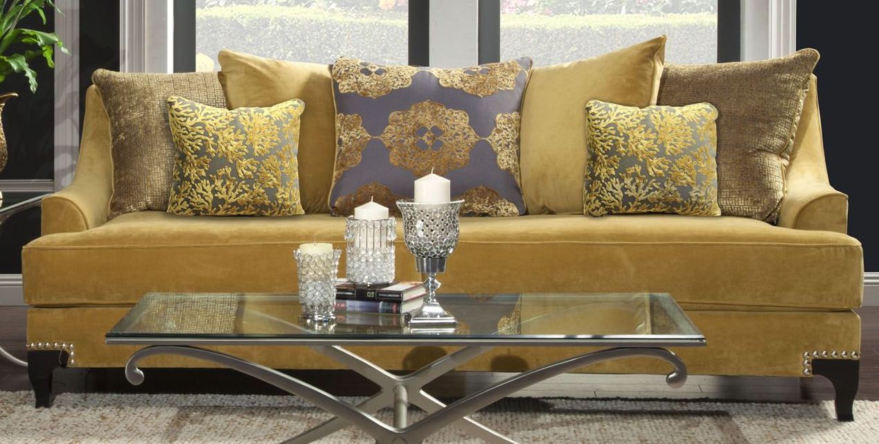 viscontti gold living room set