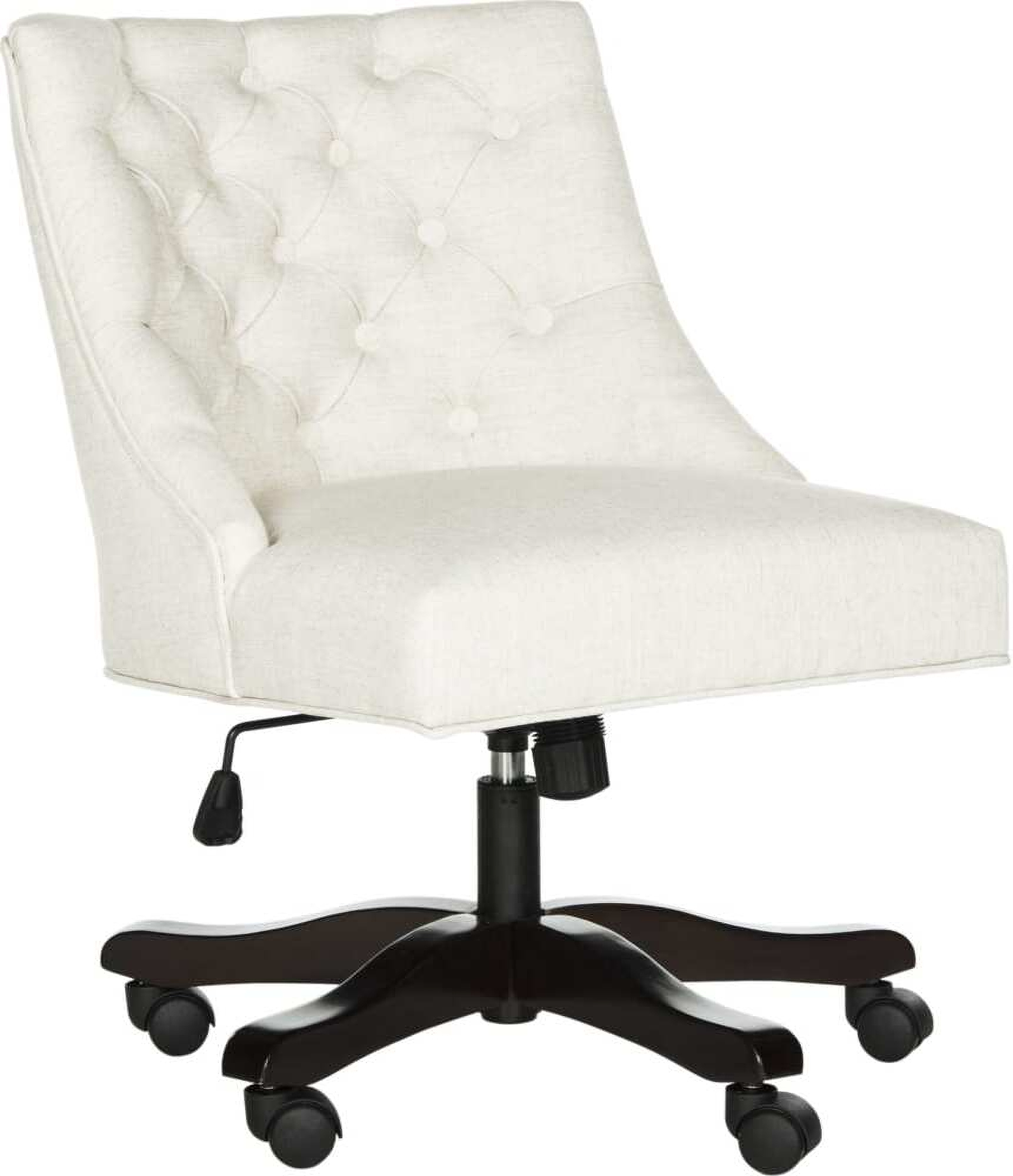 Soho Light Cream Tufted Linen Swivel Desk Chair - 1StopBedrooms.