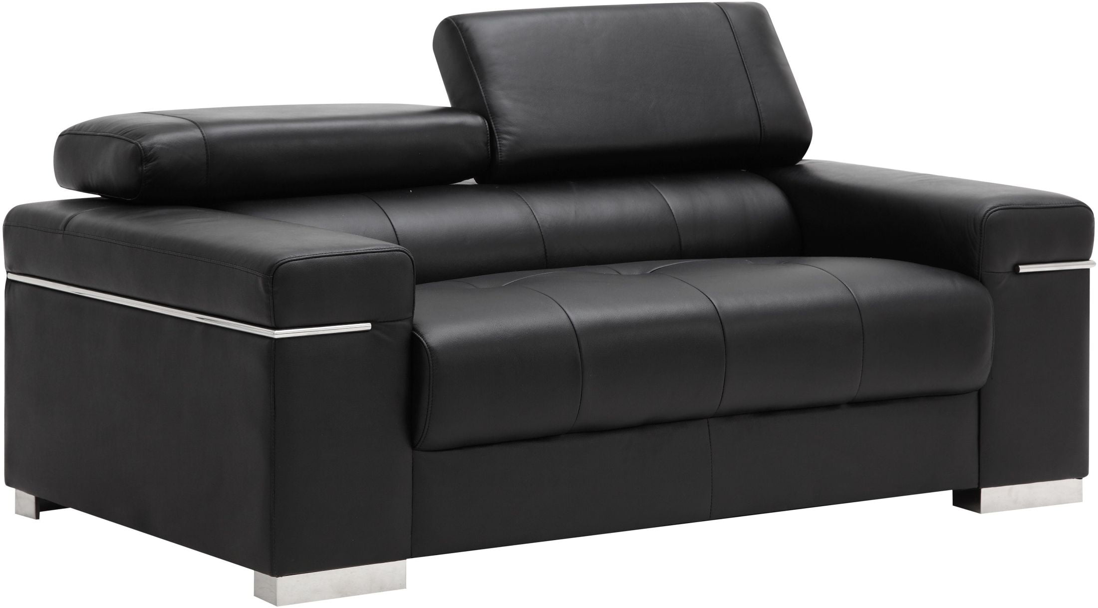 Soho Black Leather Loveseat 1StopBedrooms.