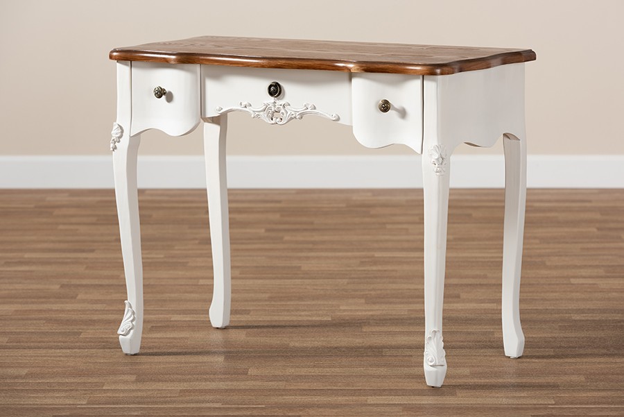 3 Drawer Wood Console Table, Small Console Table With Drawers White
