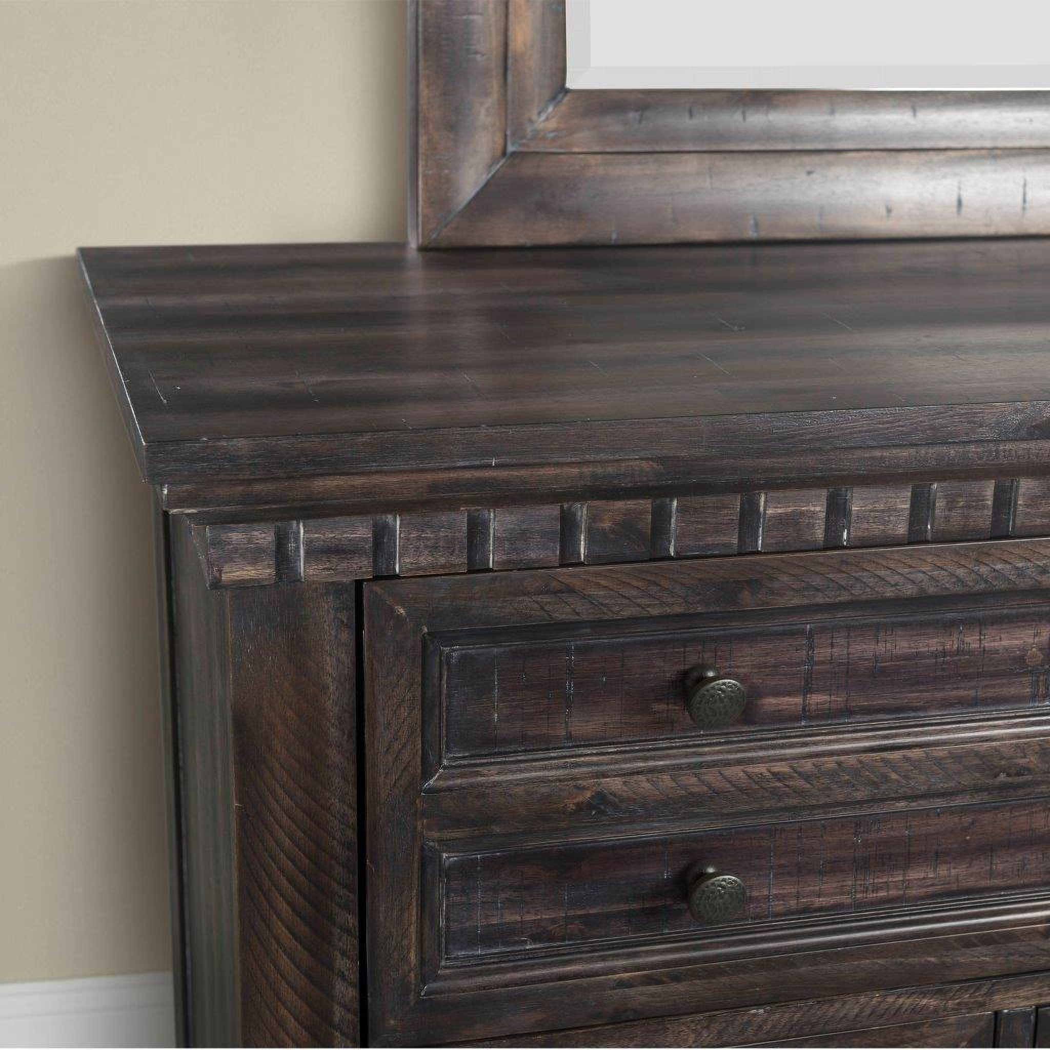 Steele Smokey Walnut Dresser With Mirror 1StopBedrooms.