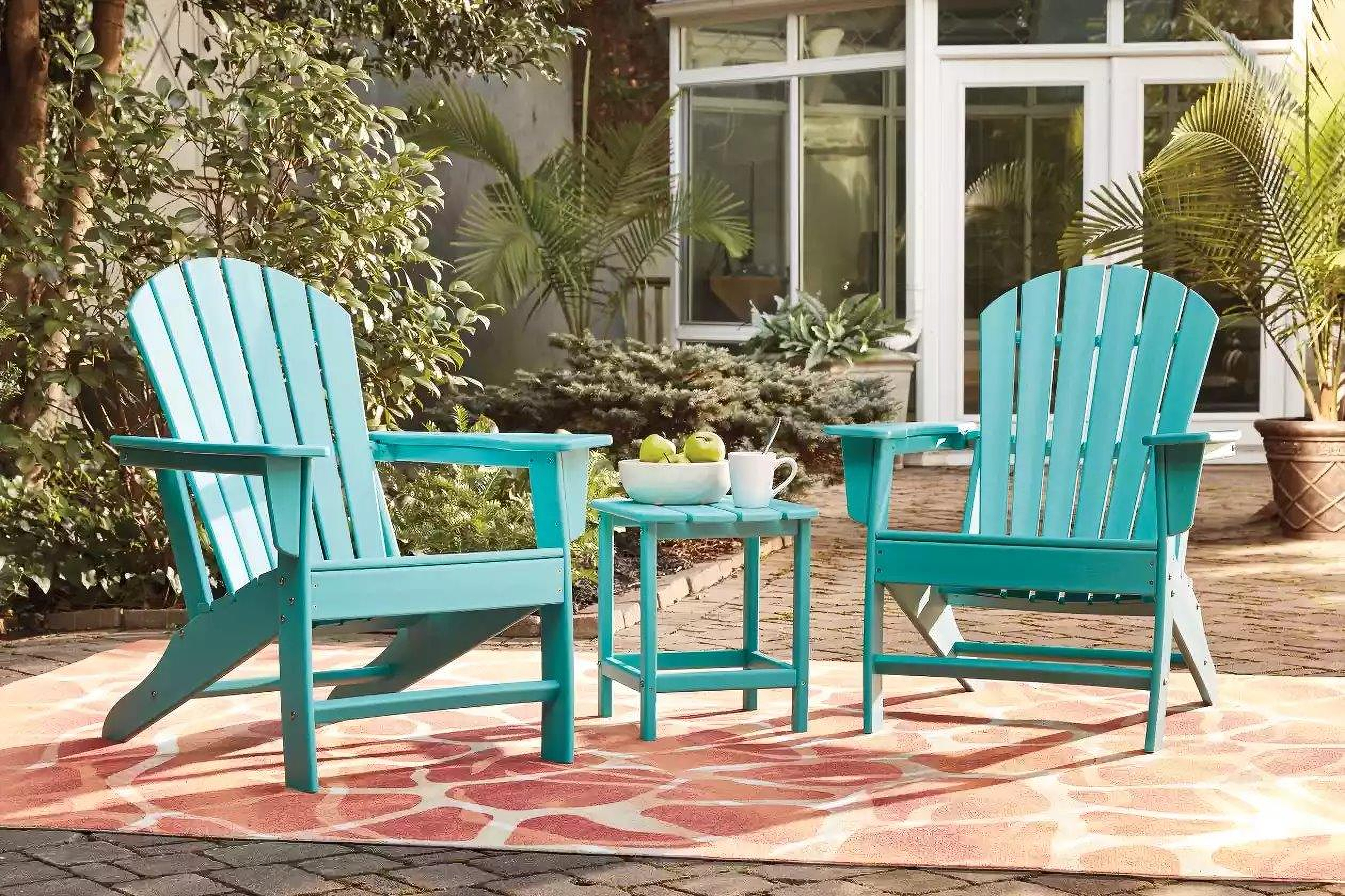 Sundown Treasure Turquoise Outdoor Adirondack Chair 1StopBedrooms.