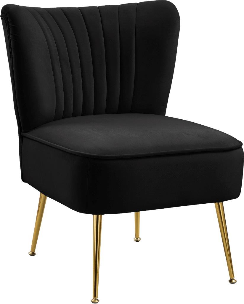 Tess Black Velvet Accent Chair - 1StopBedrooms.