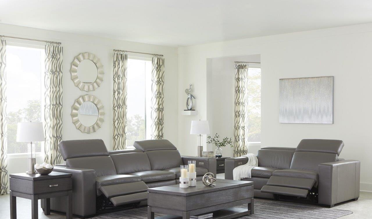 gray reclining living room set