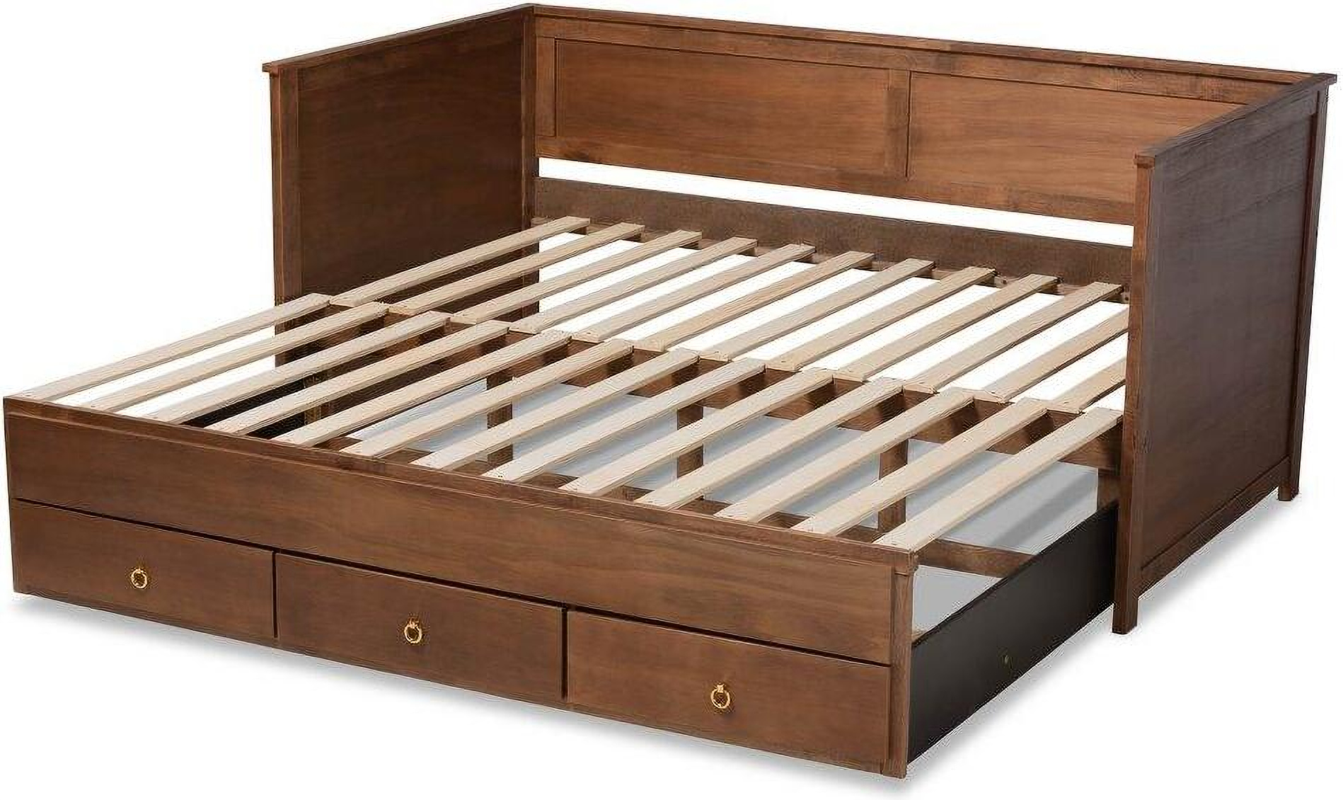 Thomas Classic and Traditional Walnut Brown Finished Wood Expandable