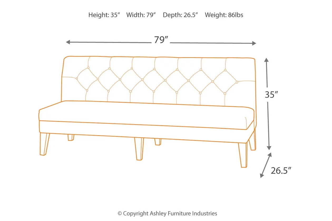 Tripton Medium Brown Extra Large Dining Bench 1StopBedrooms.