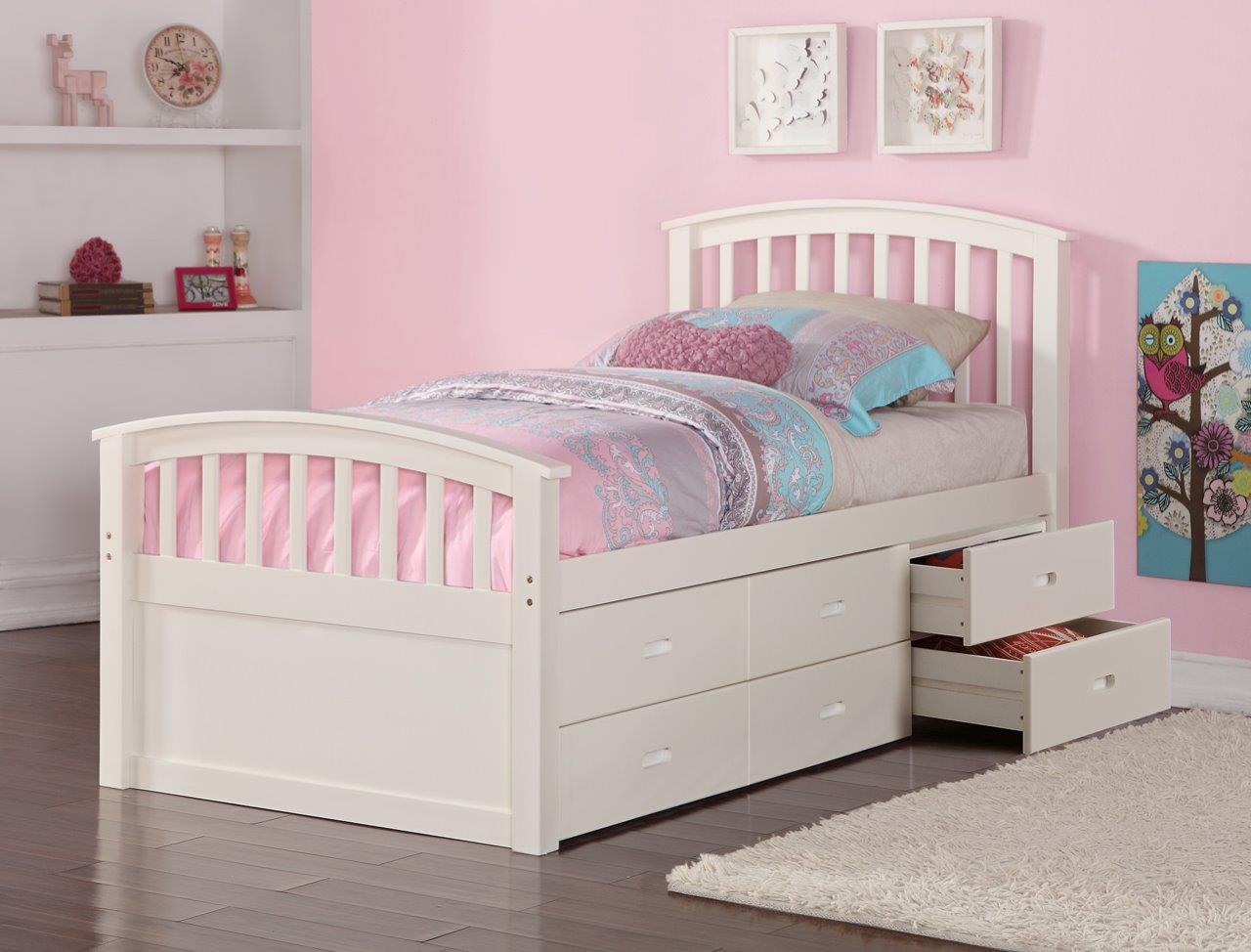 Twin 6 Drawers Captains Bed White - 1StopBedrooms.