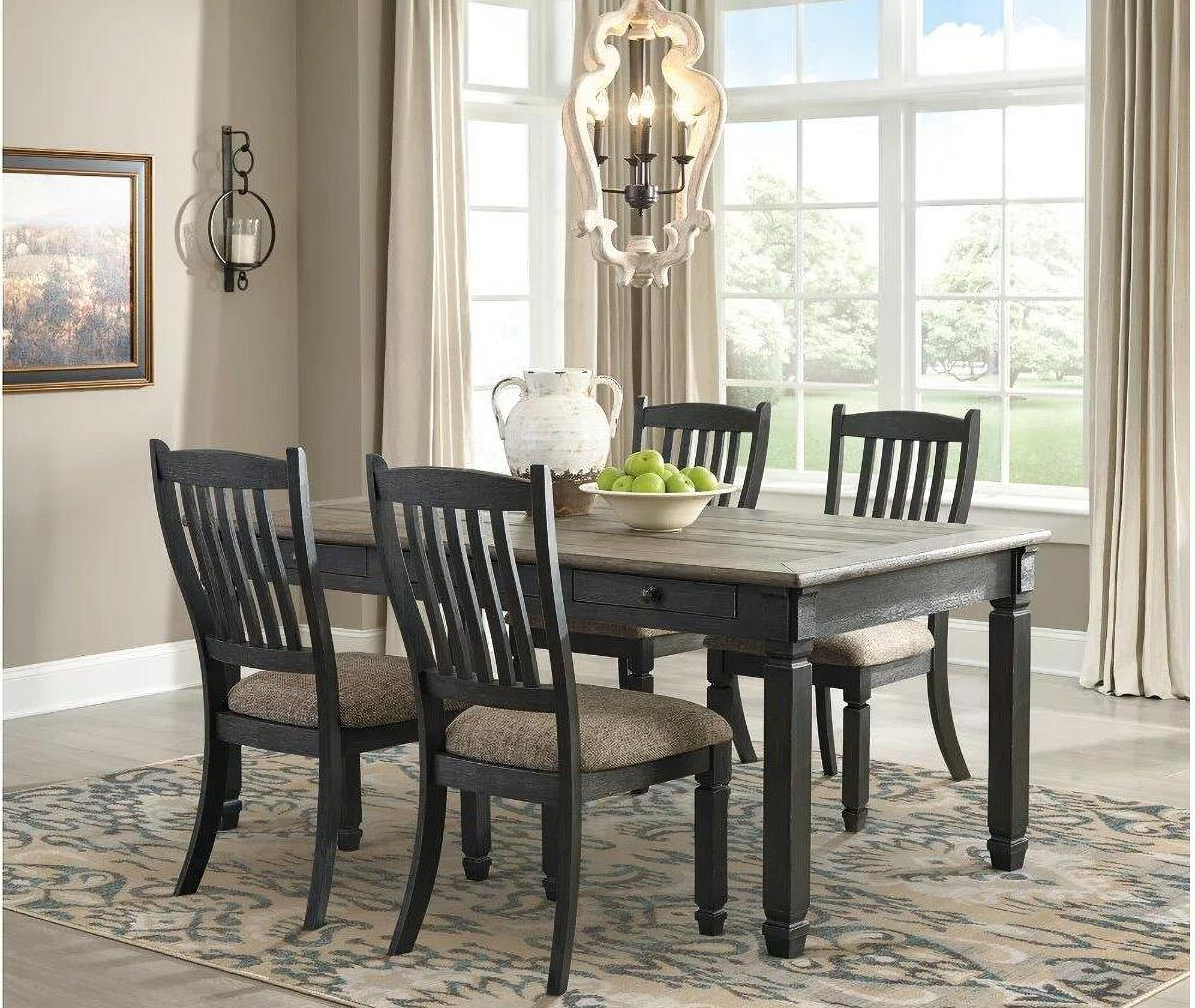 Tyler Creek Black and Gray Rectangular Dining Room Set - 1StopBedrooms.