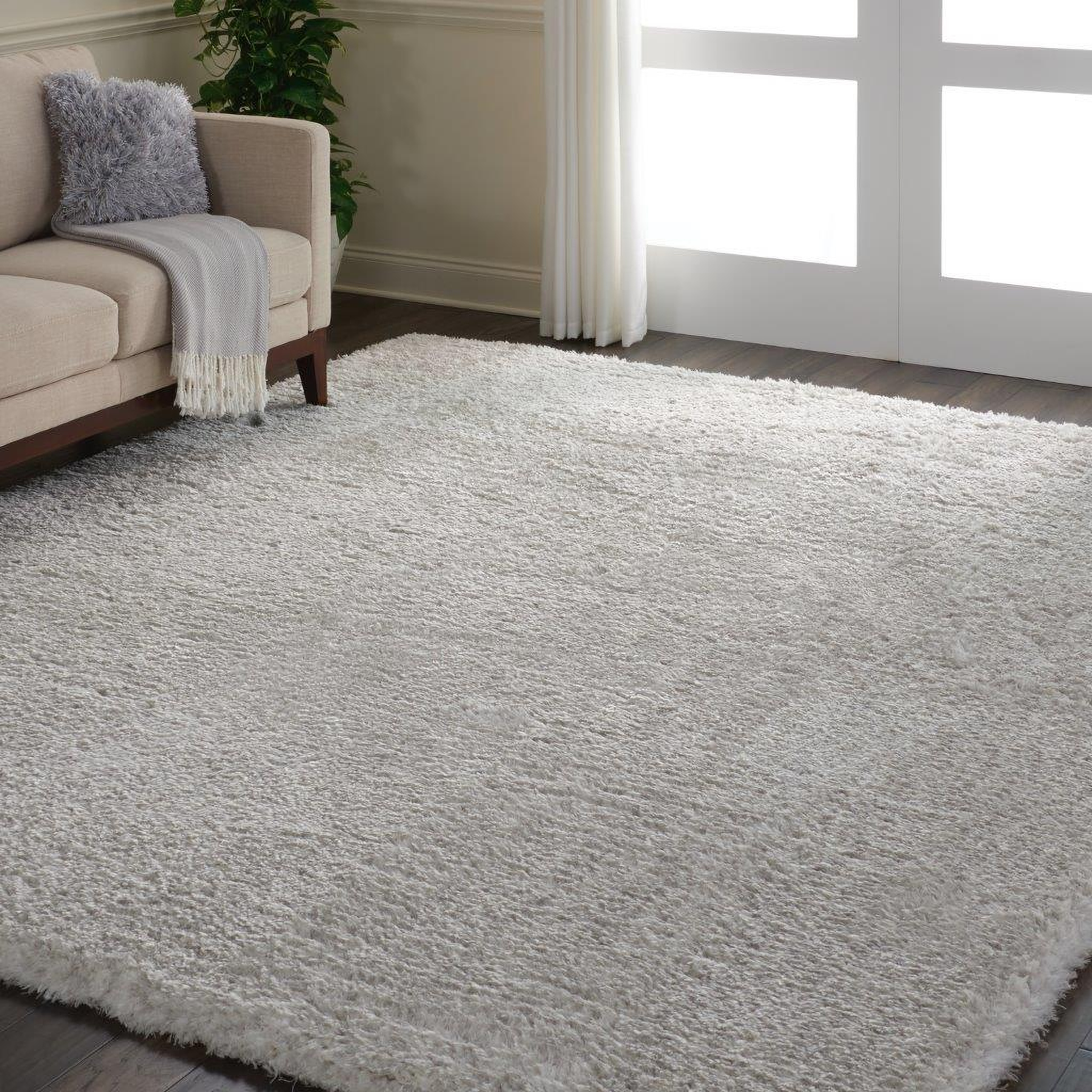 Ultra Plush Shag Light Grey 9 X 12 Area Rug 1StopBedrooms.