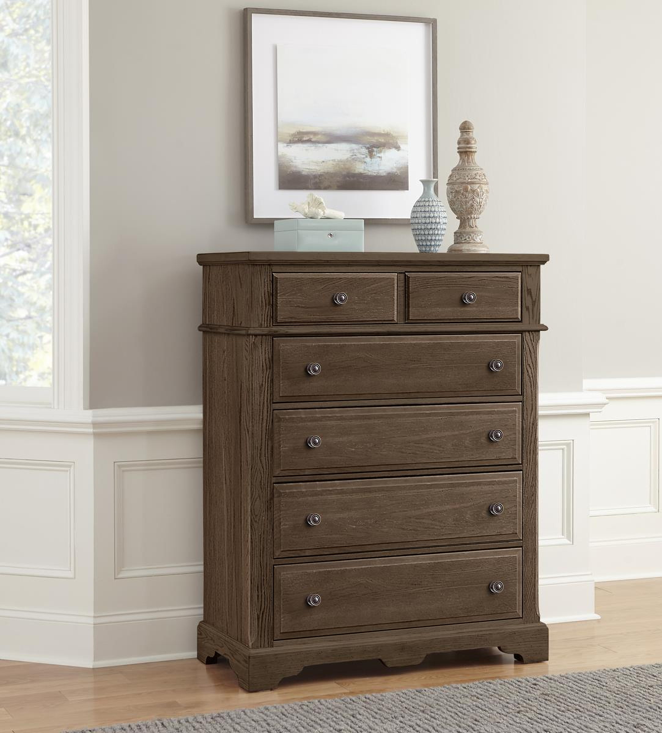 Vaughan Bassett Heritage 5 Drawer Chest In Greystone ...