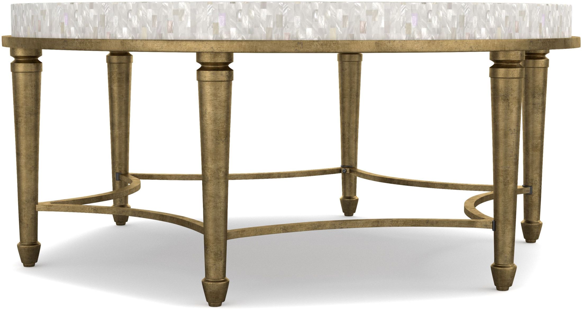Cynthia Rowley Aura Cream And Beige Round Occasional Table Tail Table Accent