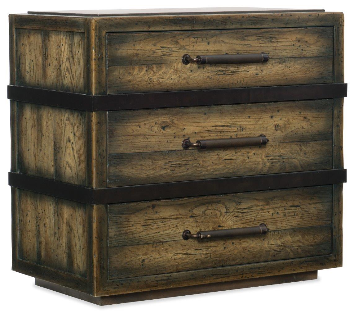 Crafted Dark Wood 3 Drawer Nightstand 1stopbedrooms