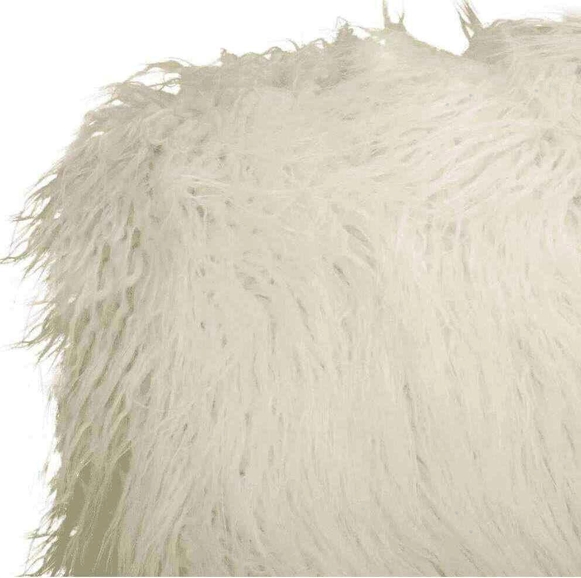 Whitney White Faux Sheepskin Chrome Leg Swivel Office ...