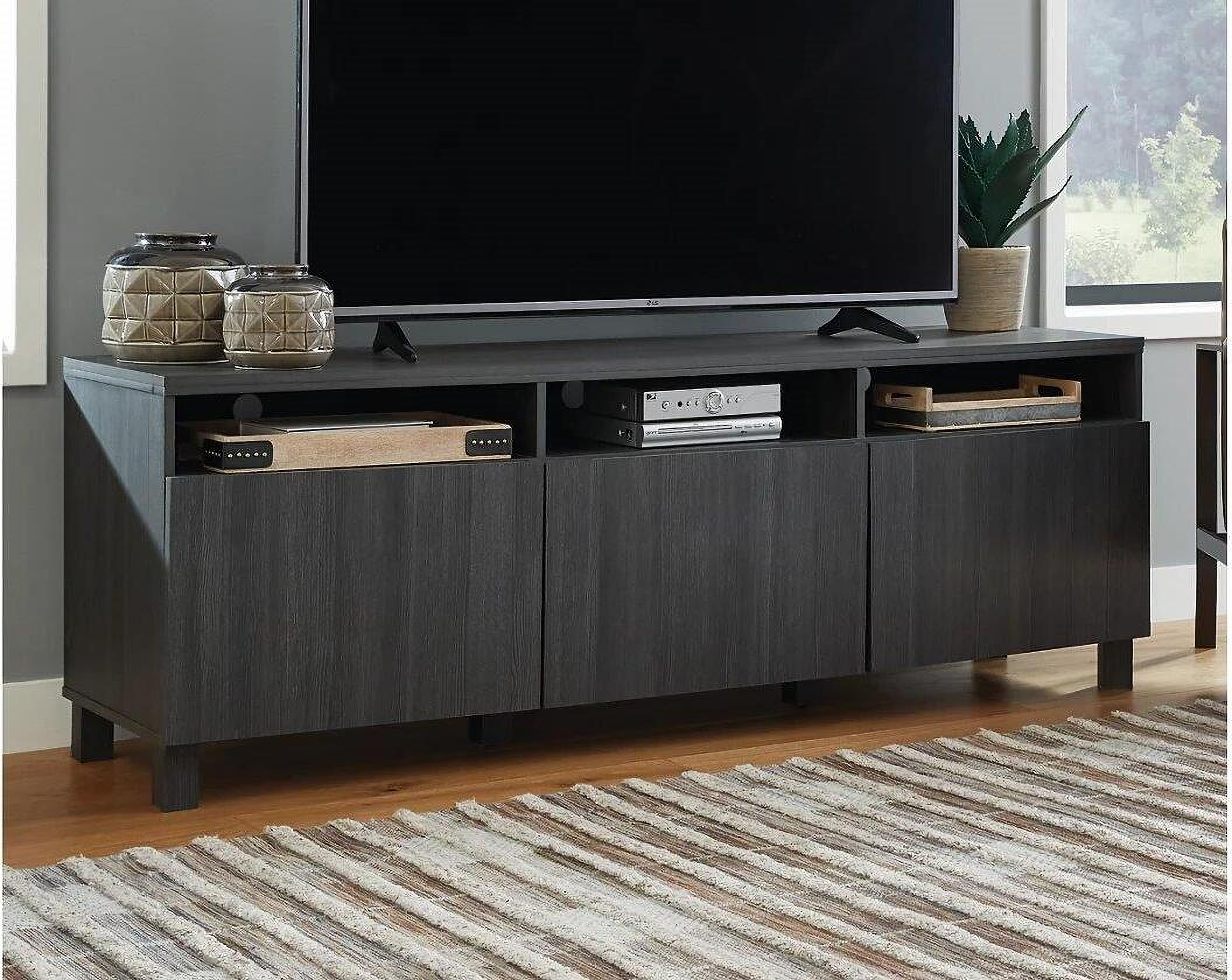 Yarlow Black 70 Inch Large TV Stand - 1StopBedrooms.