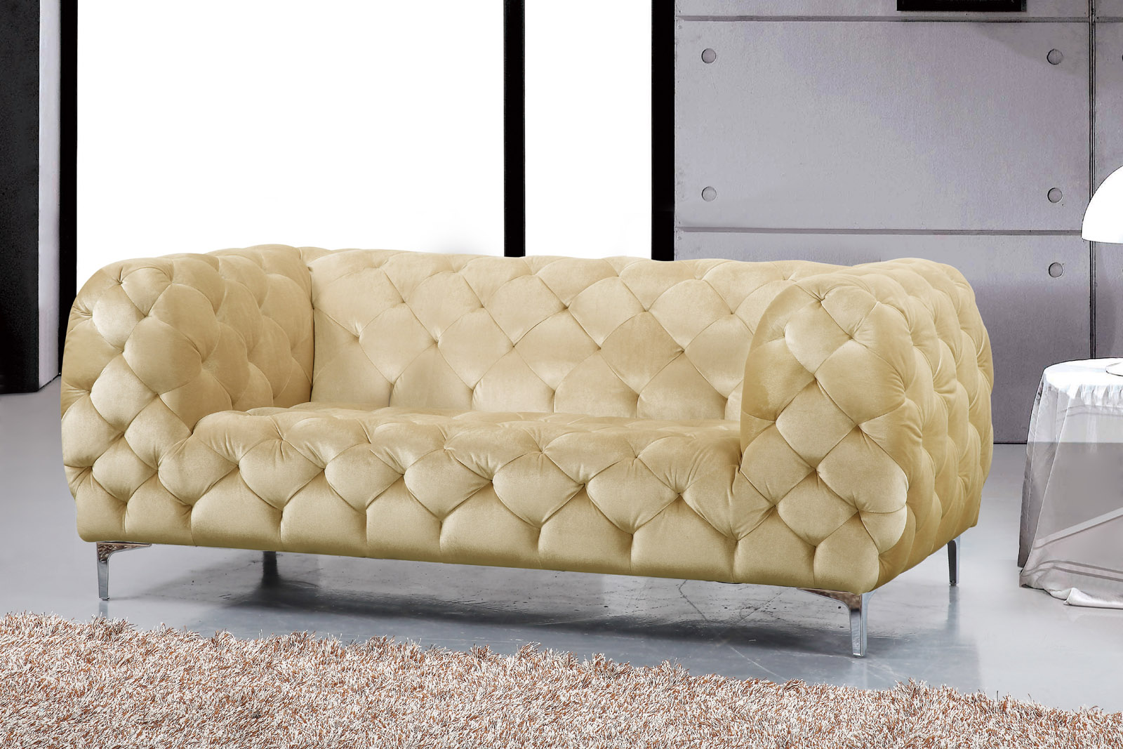 Meridian Mercer Velvet Sofa In Grey 646gry S 1stopbedrooms