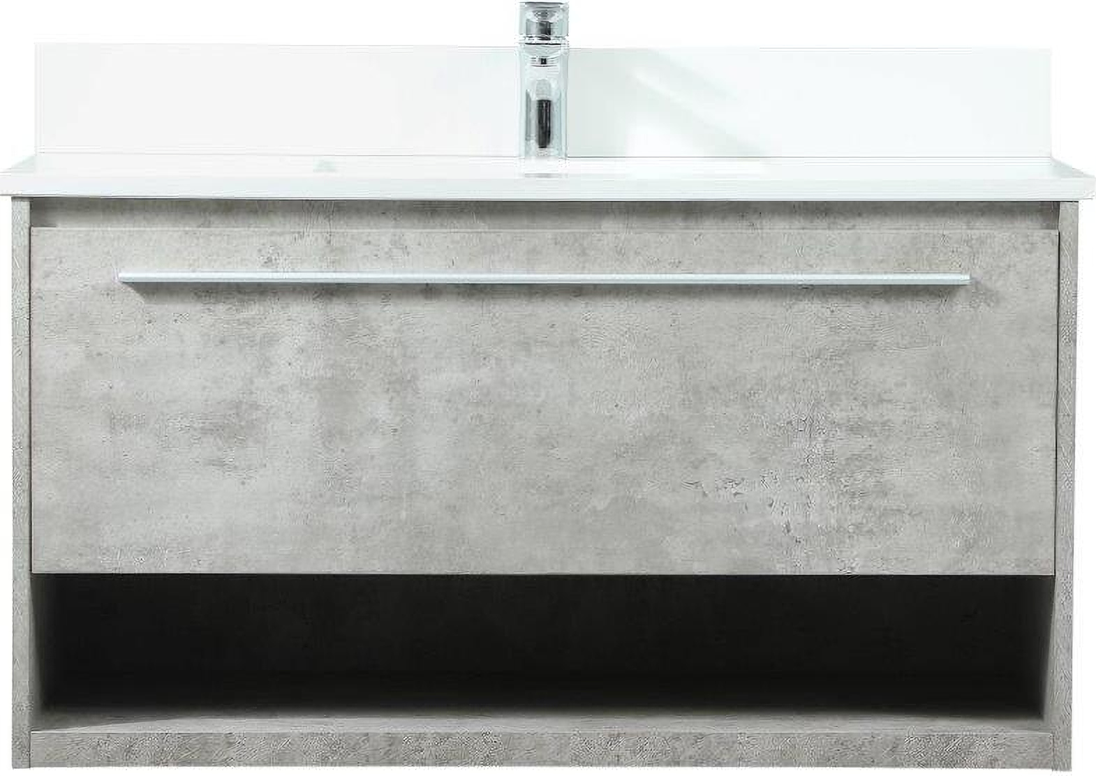 Roman 40 Inch Single Bathroom Vanity In Concrete Grey - 1StopBedrooms.