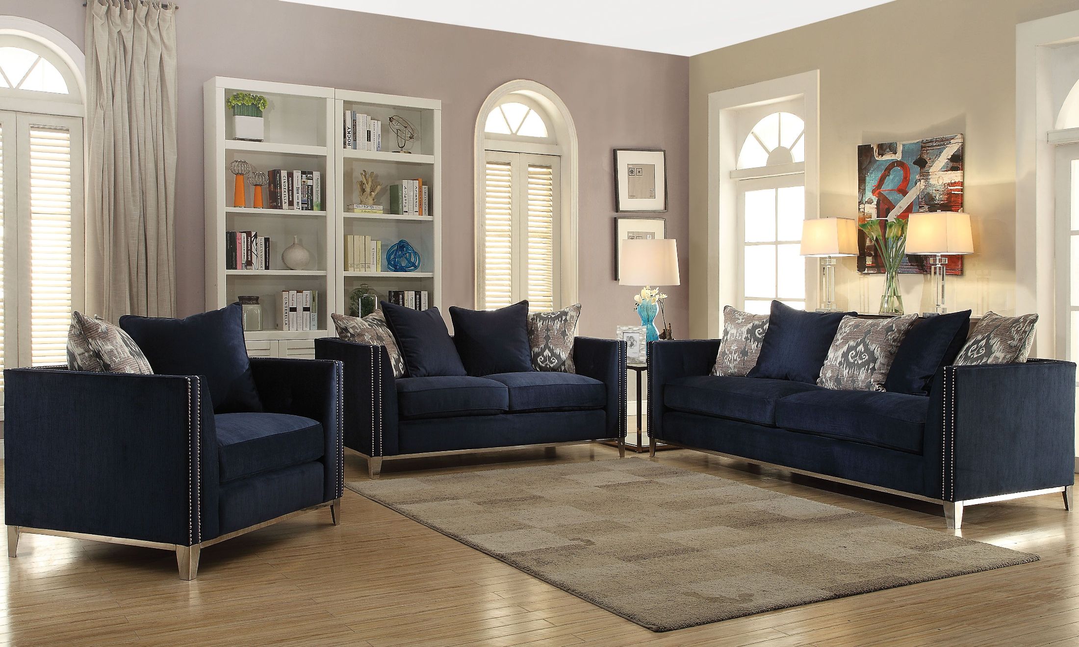 Phaedra Blue Living Room Set