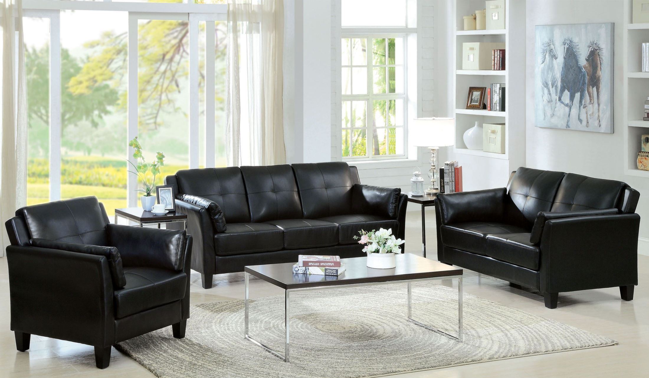 Pierre Black Living Room Set