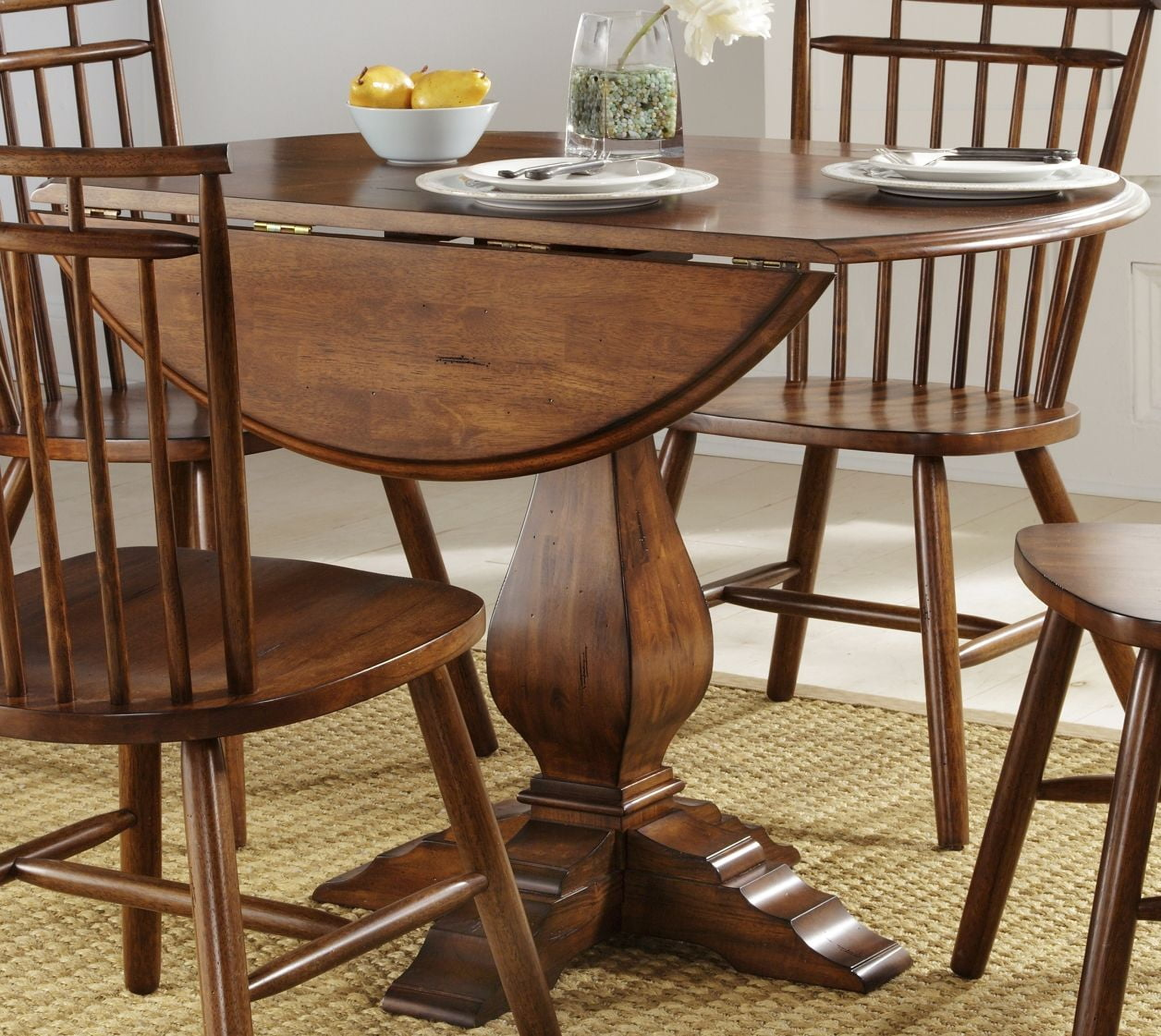 Savion Espresso Round Pedestal Extendable Dining Table 1StopBedrooms.