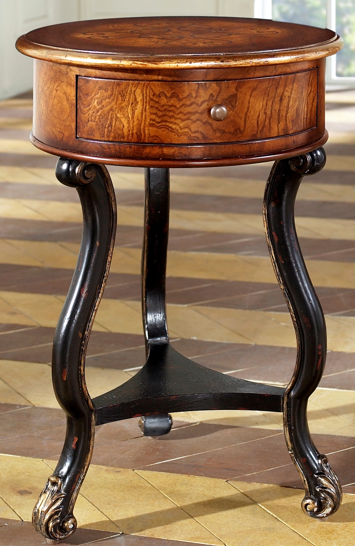 Enderton White Wash and Pewter Accent Table 1StopBedrooms.