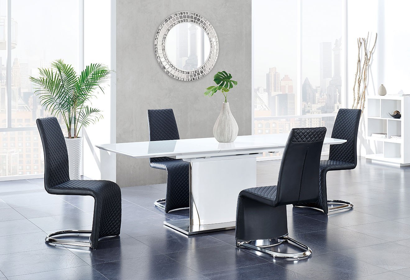 Signature Design by Ashley Madanere Silver Round Dining Room Set