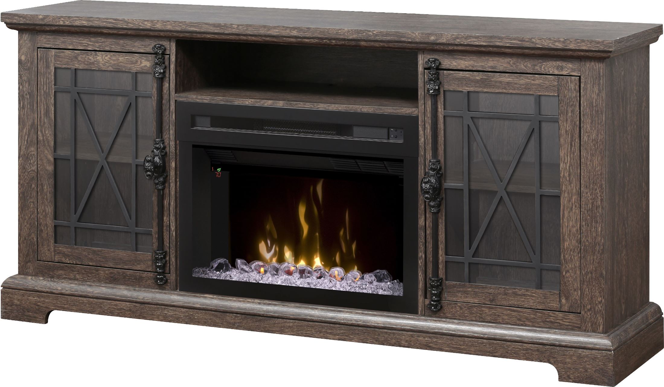 Marana Black Media Console Log Electric Fireplace 1stopbedrooms