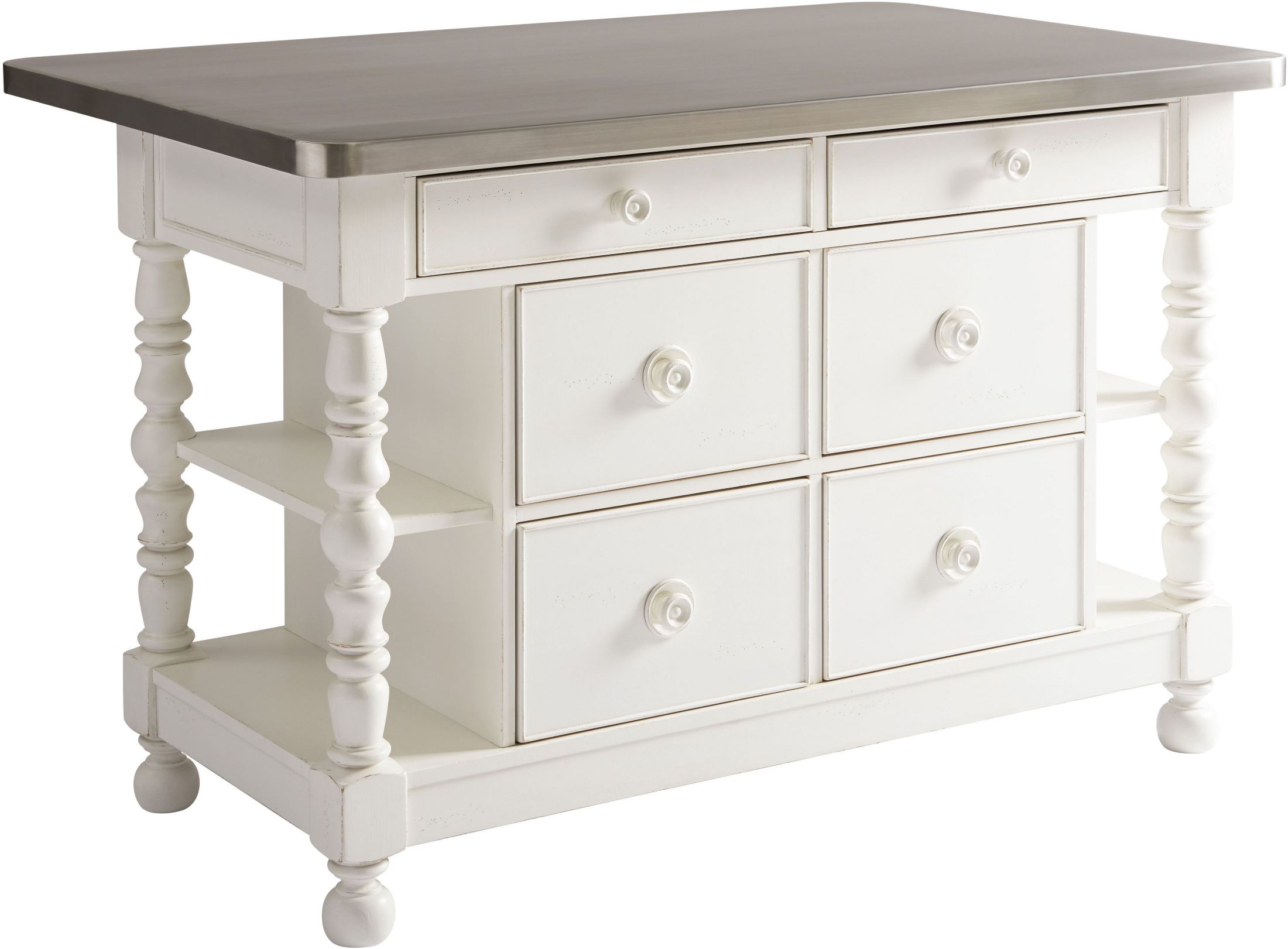 Coaster White Buttermilk/Cherry Kitchen Island 102271 Buttermilk