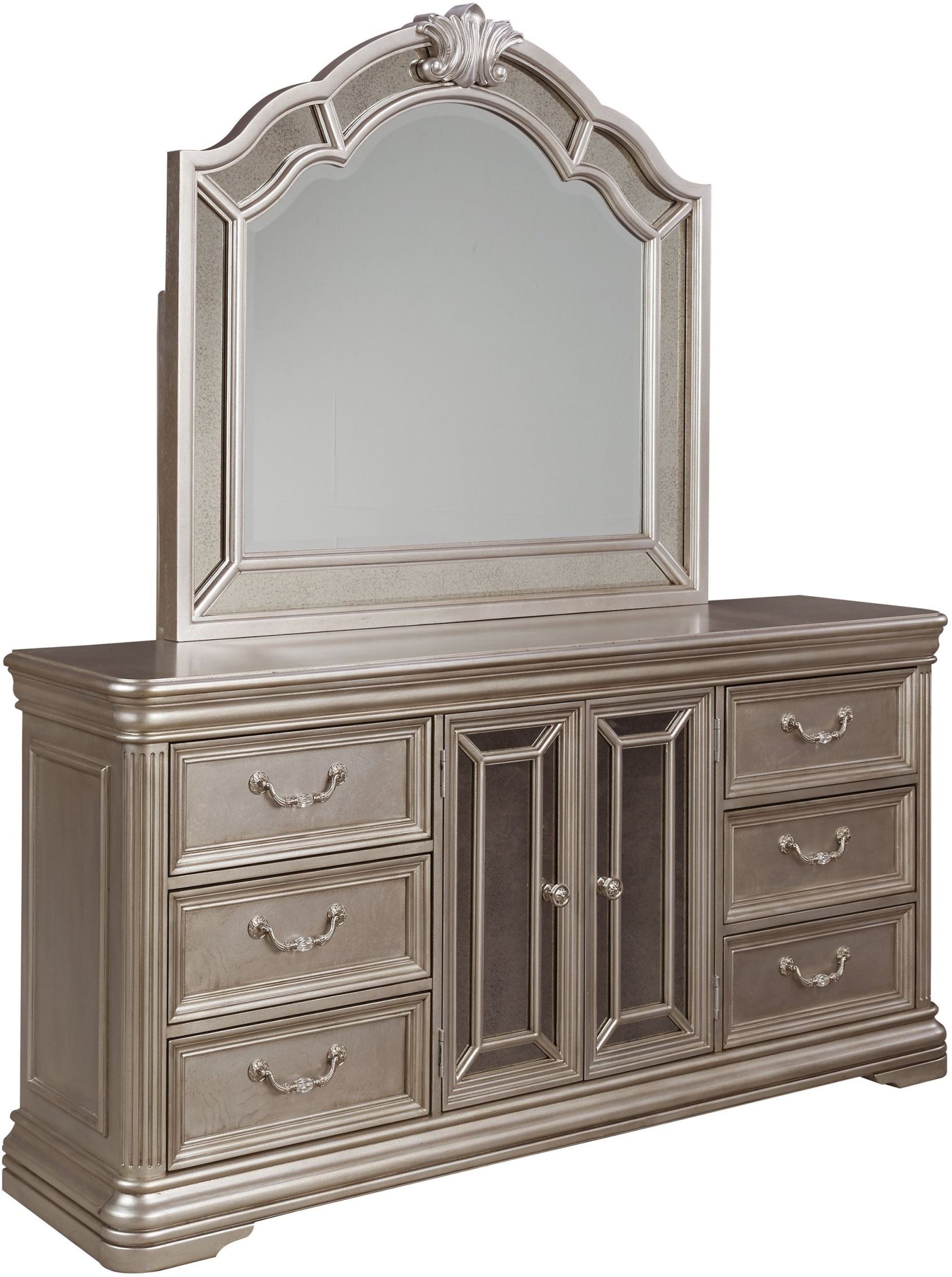 Birlanny Silver Upholstered Panel Bedroom Set - 1StopBedrooms.