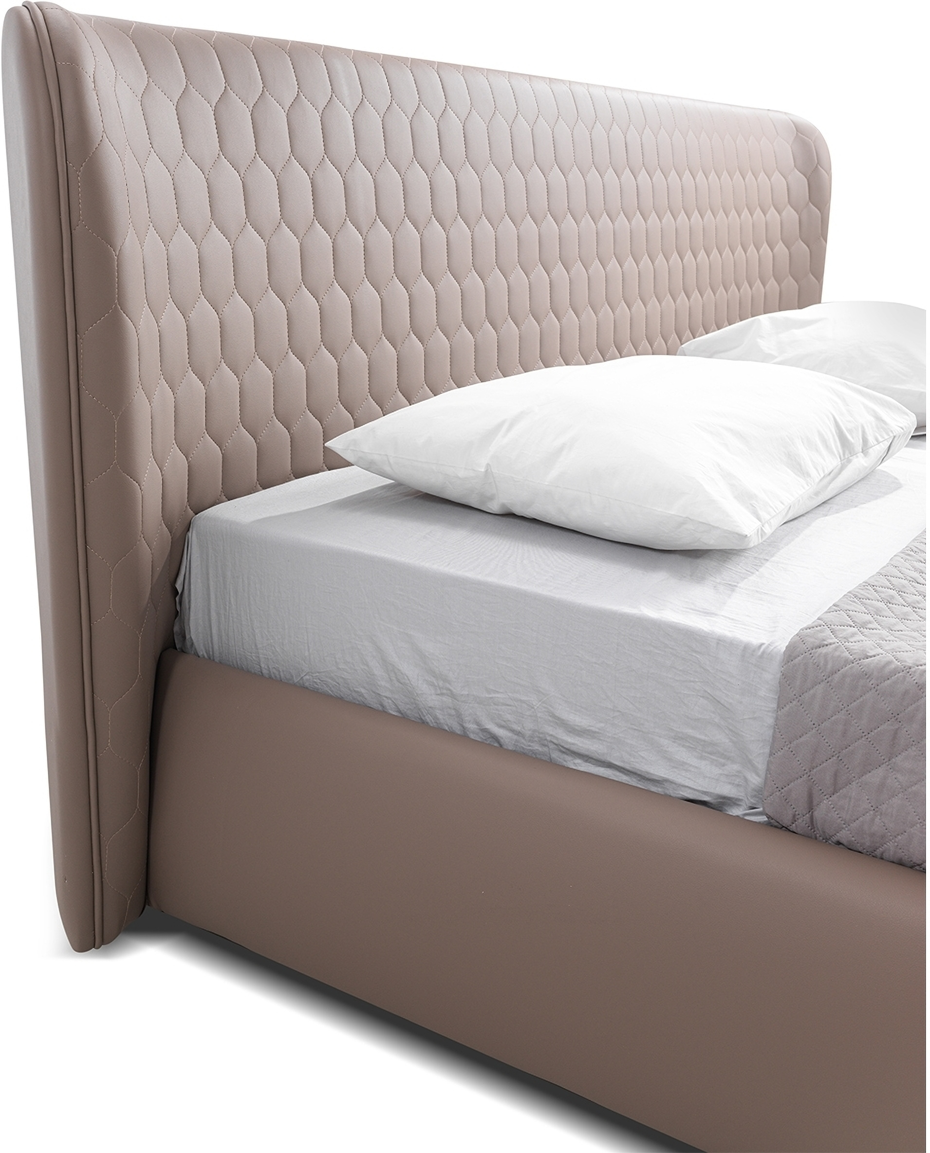 Agoura King Size Bed In Taupe Pu With Storage 1StopBedrooms.