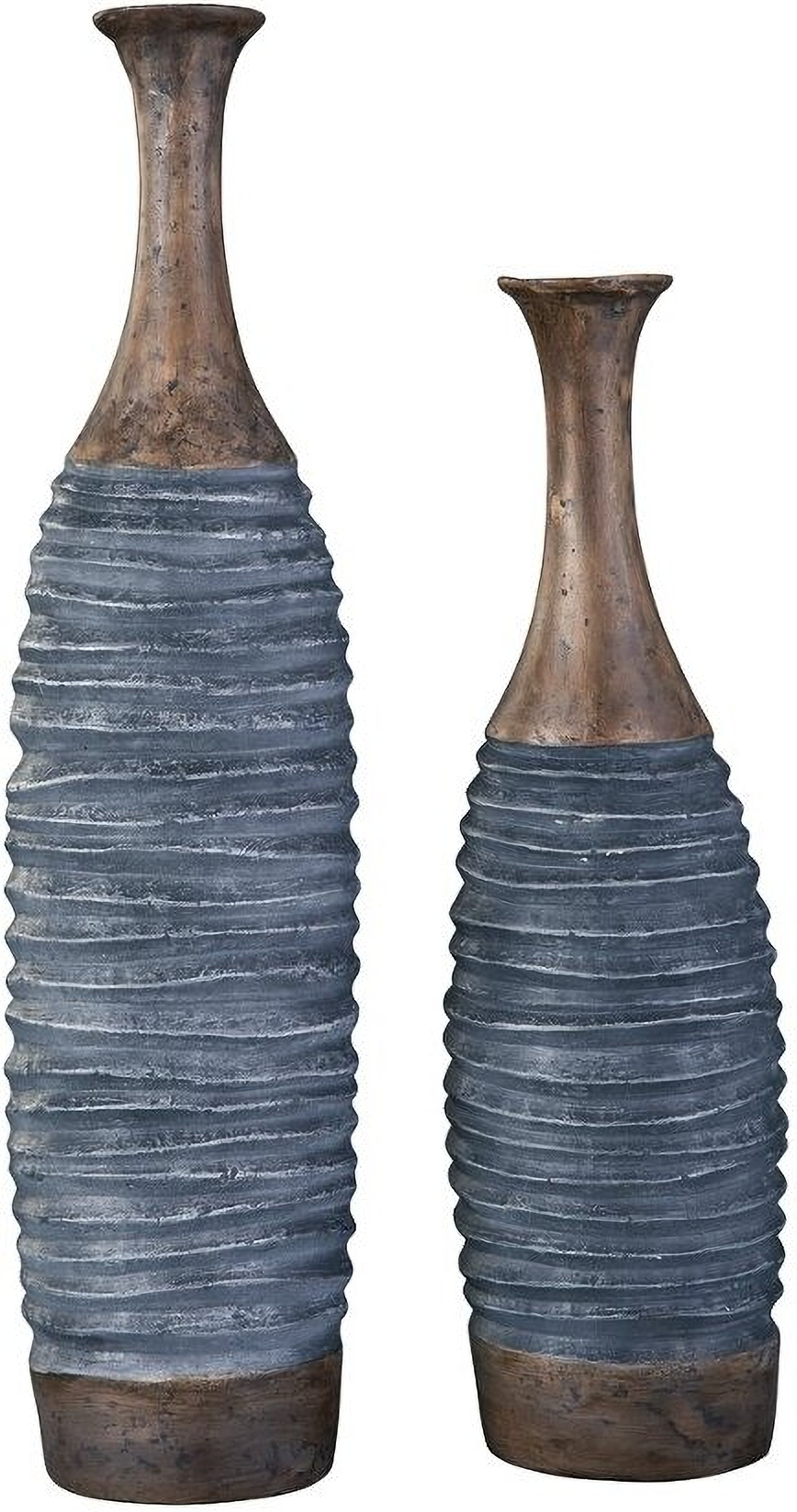 Blayze Antique Gray And Brown Vase Set of 2 1StopBedrooms.