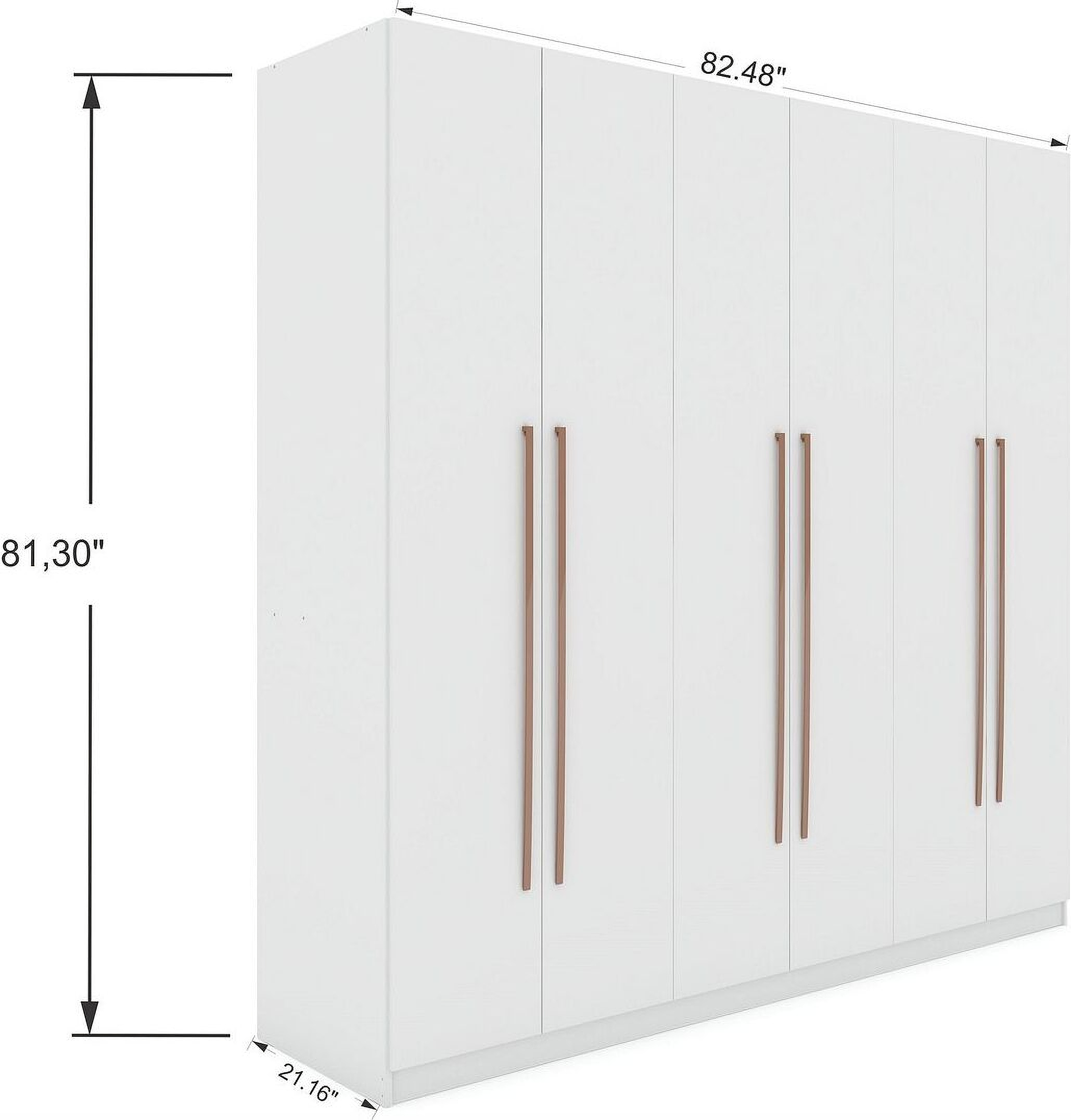 Gramercy Modern Freestanding Wardrobe Armoire Closet In White