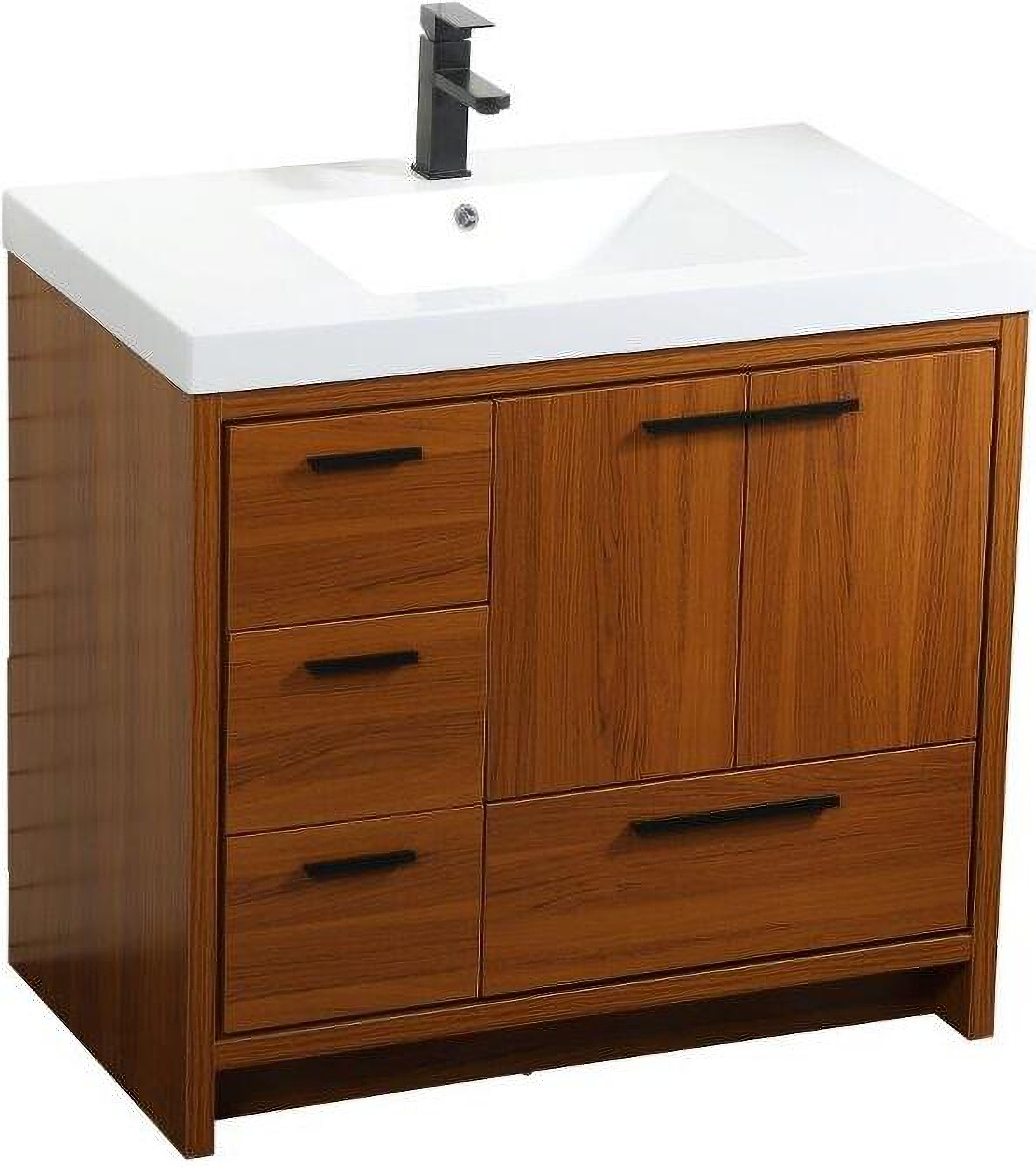 Wyatt 36 Inch Single Bathroom Vanity In Teak - 1StopBedrooms.