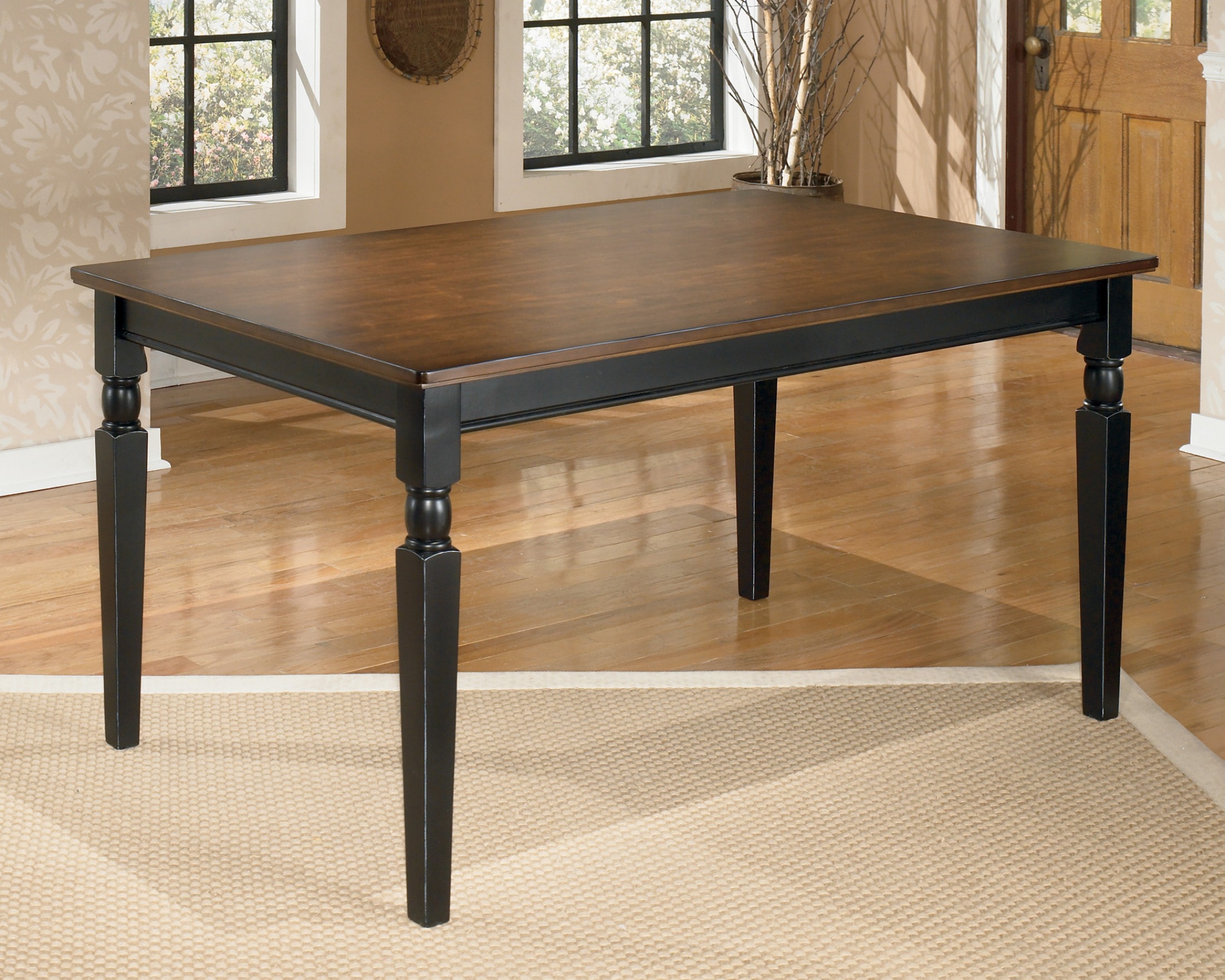large rectangular dining room table