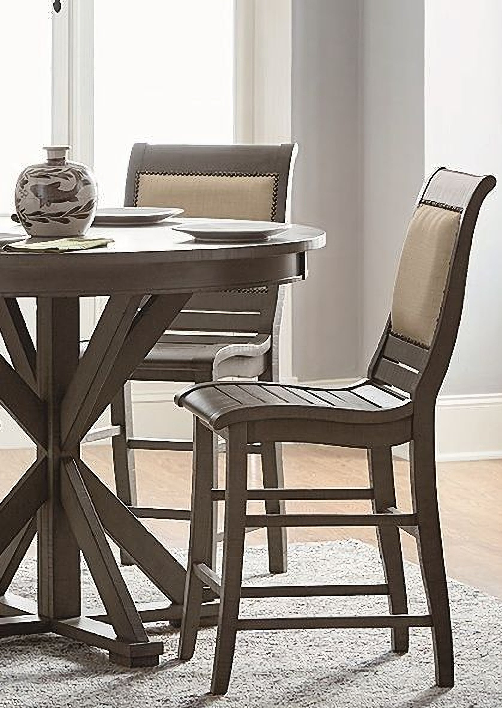 Willow distressed white 2025 round counter table