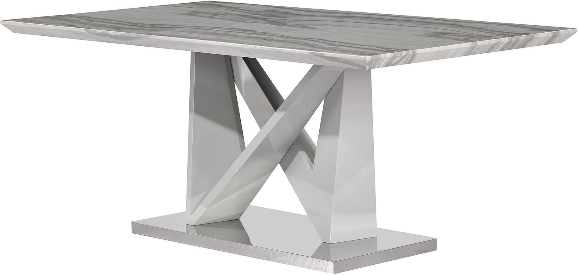 D844Dt Dining Table Grey Marble by Global Furniture USA 1StopBedrooms