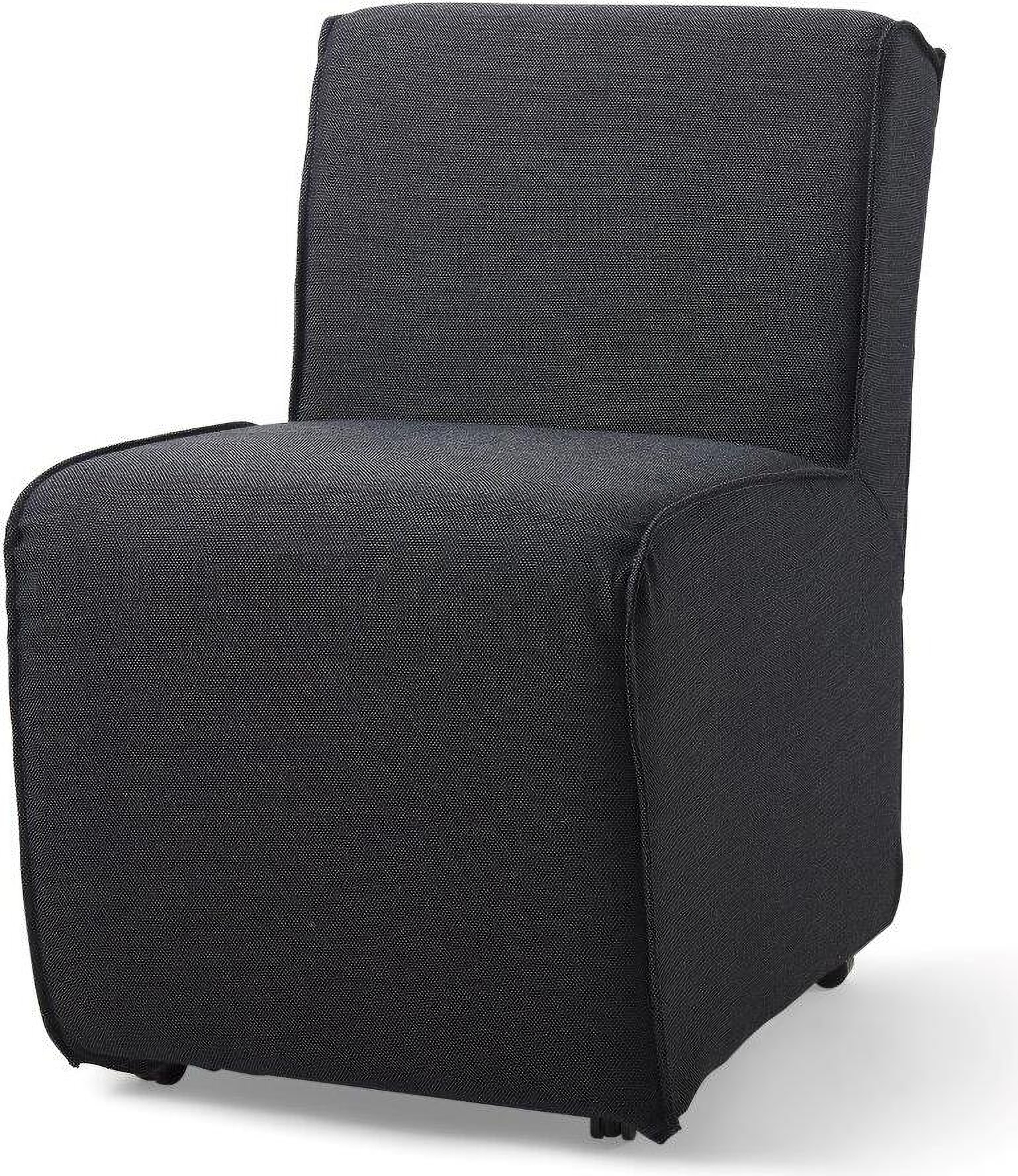 Damon Fully Upholstered Grey Fabric Dining Chair Set of 2 On Casters by ...