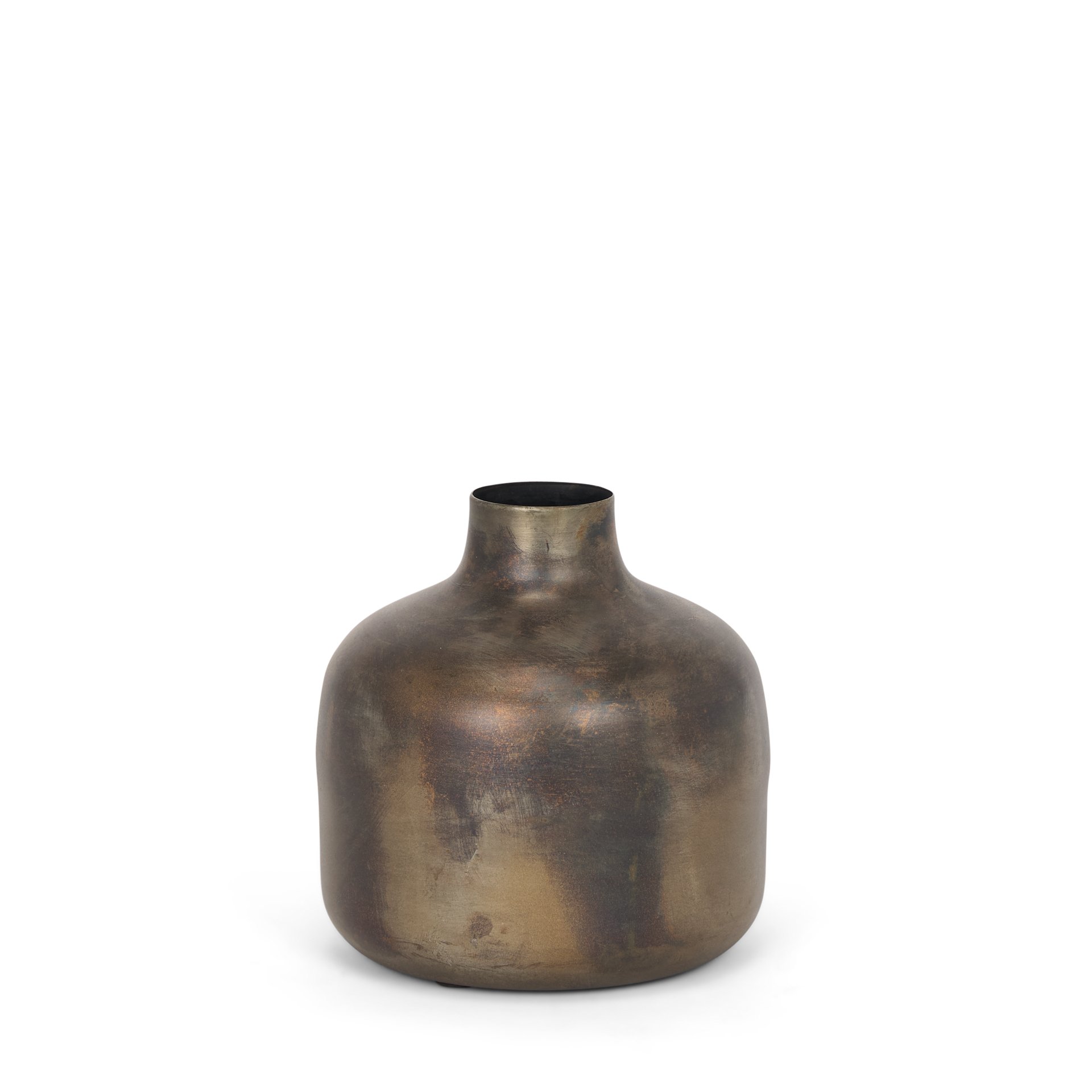 Daya Metal Short Vase In Antiqued Gold by Mercana 1StopBedrooms